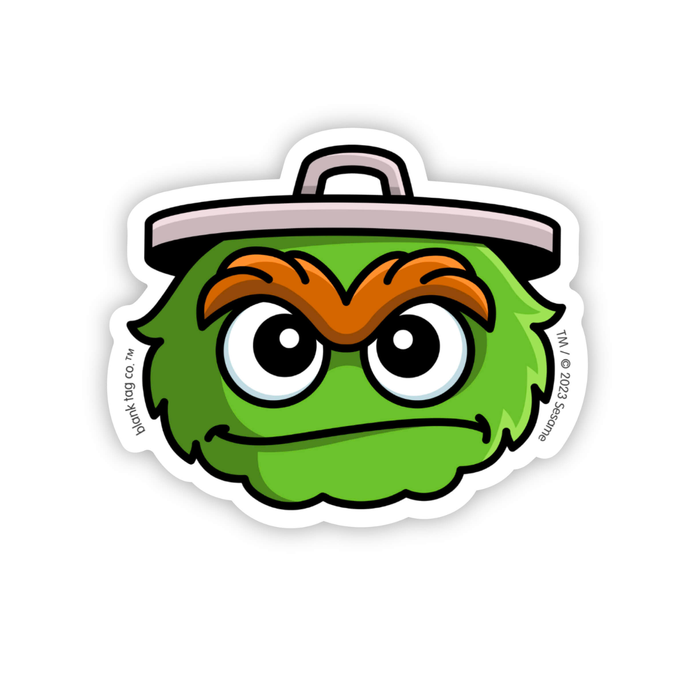 Oscar The Grouch Face Sticker