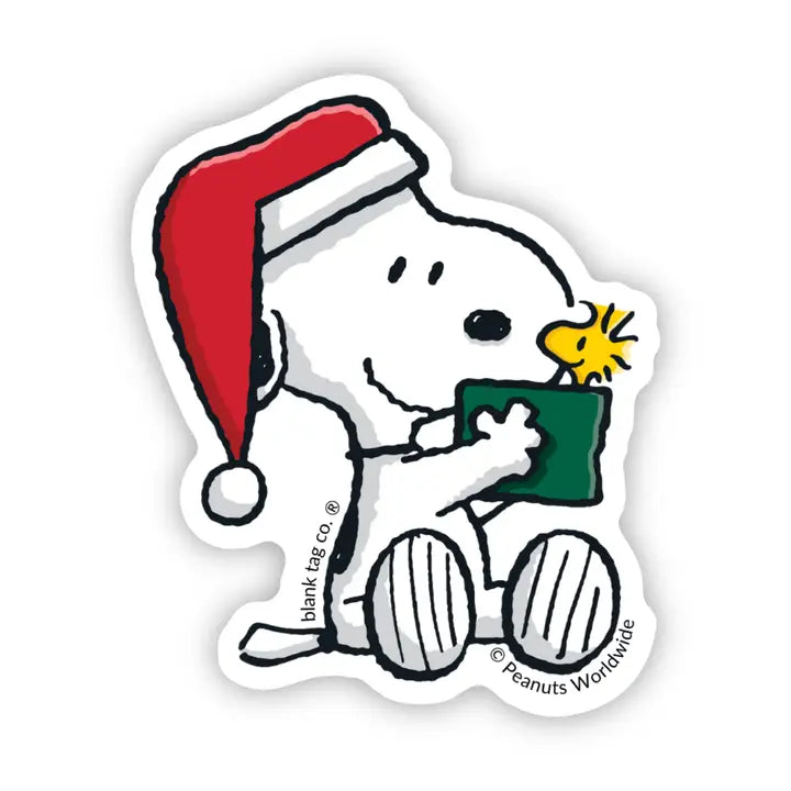 Peanuts® Snoopy With Woodstock In A Box Waterproof Sticker