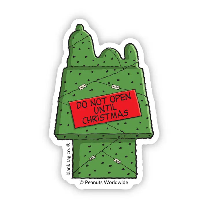 Peanuts® Gift Wrapped Snoopy Waterproof Sticker
