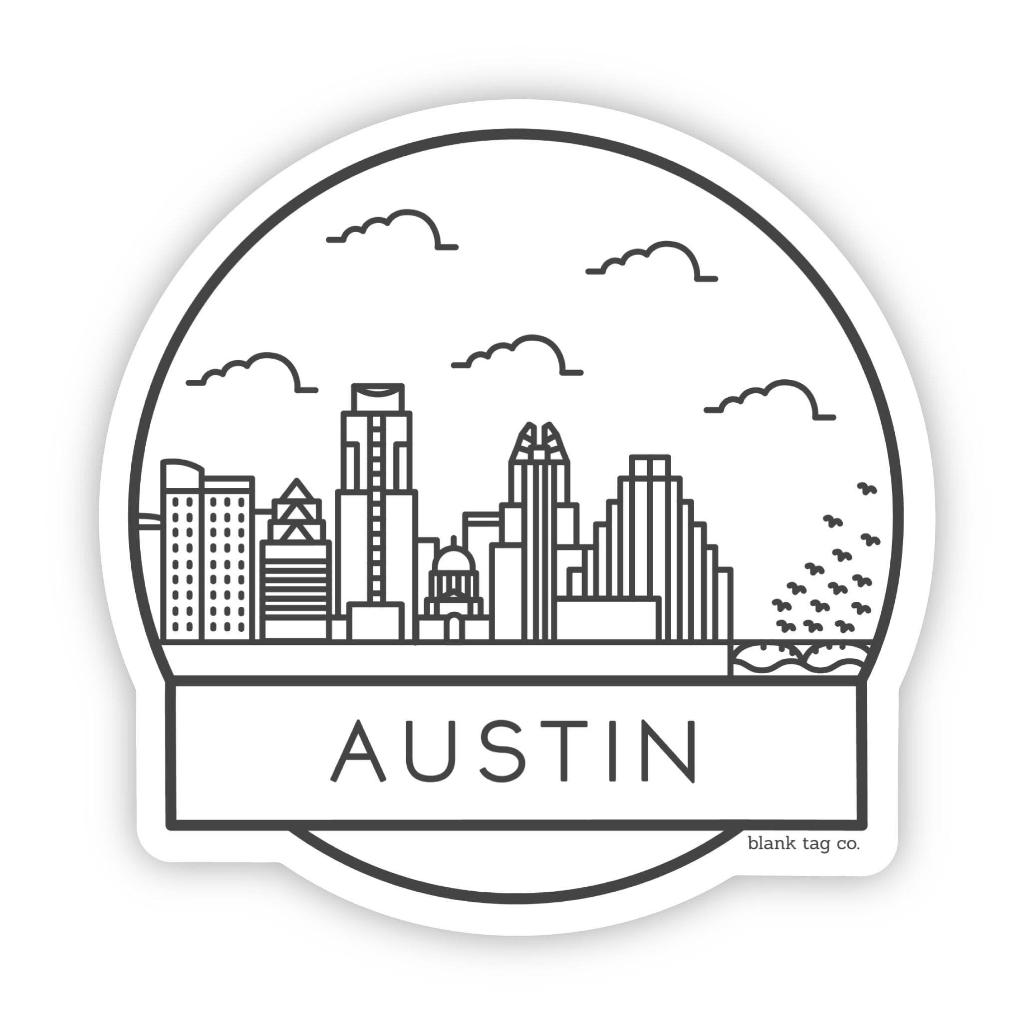 Blank Tag Co.® Waterproof Austin Cityscape Sticker