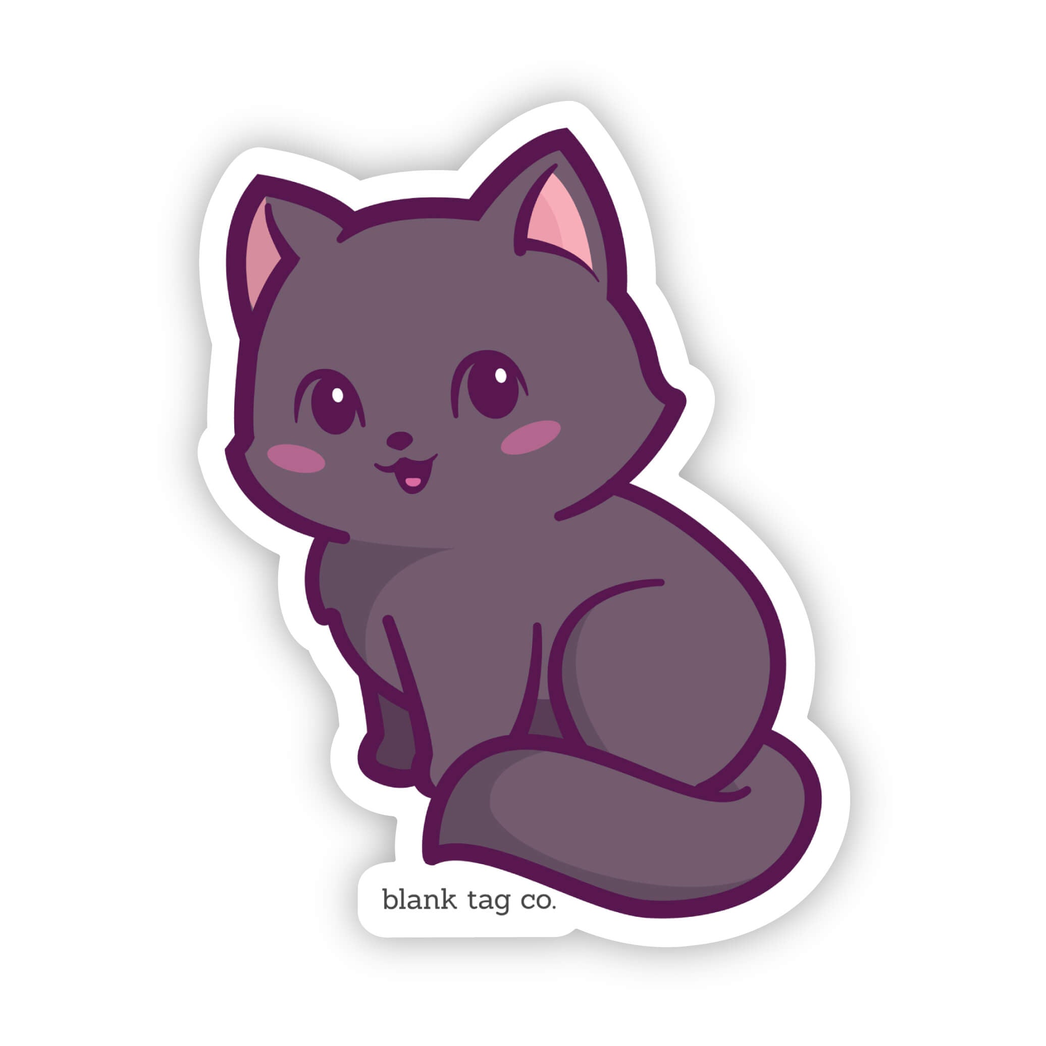 Blank Tag Co.® Waterproof Black Cat Sticker
