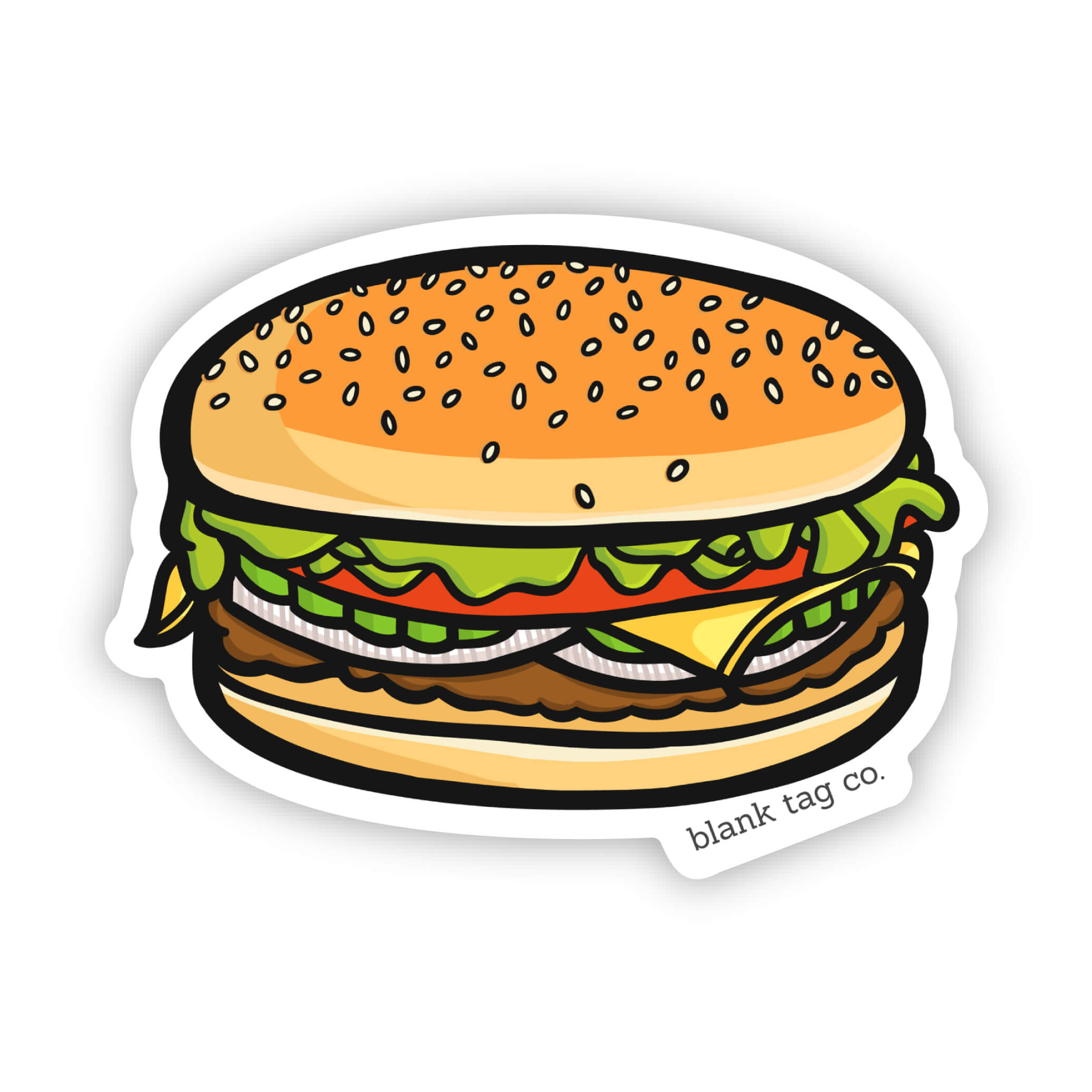 Blank Tag Co.® Cheeseburger Waterproof Sticker