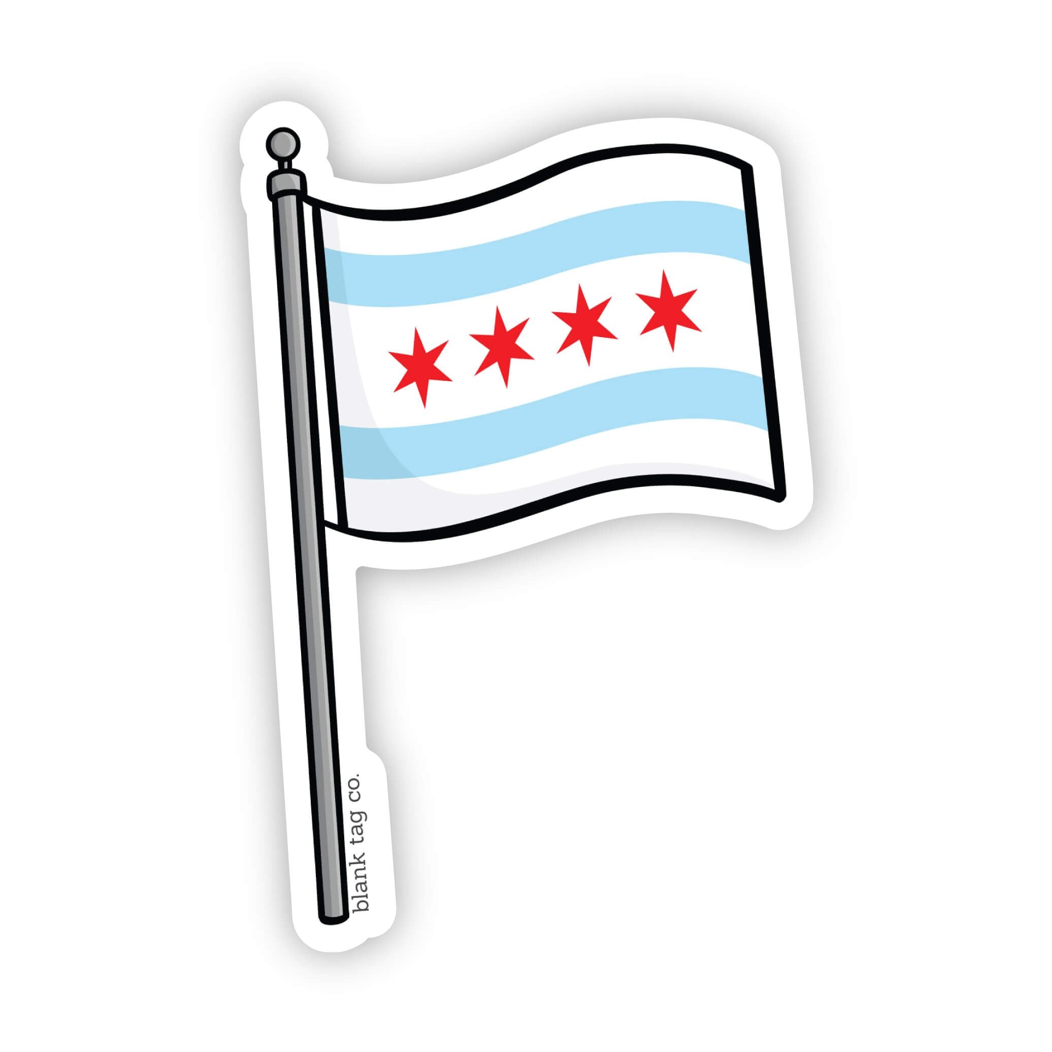Blank Tag Co.® Waterproof Chicago Flag Sticker