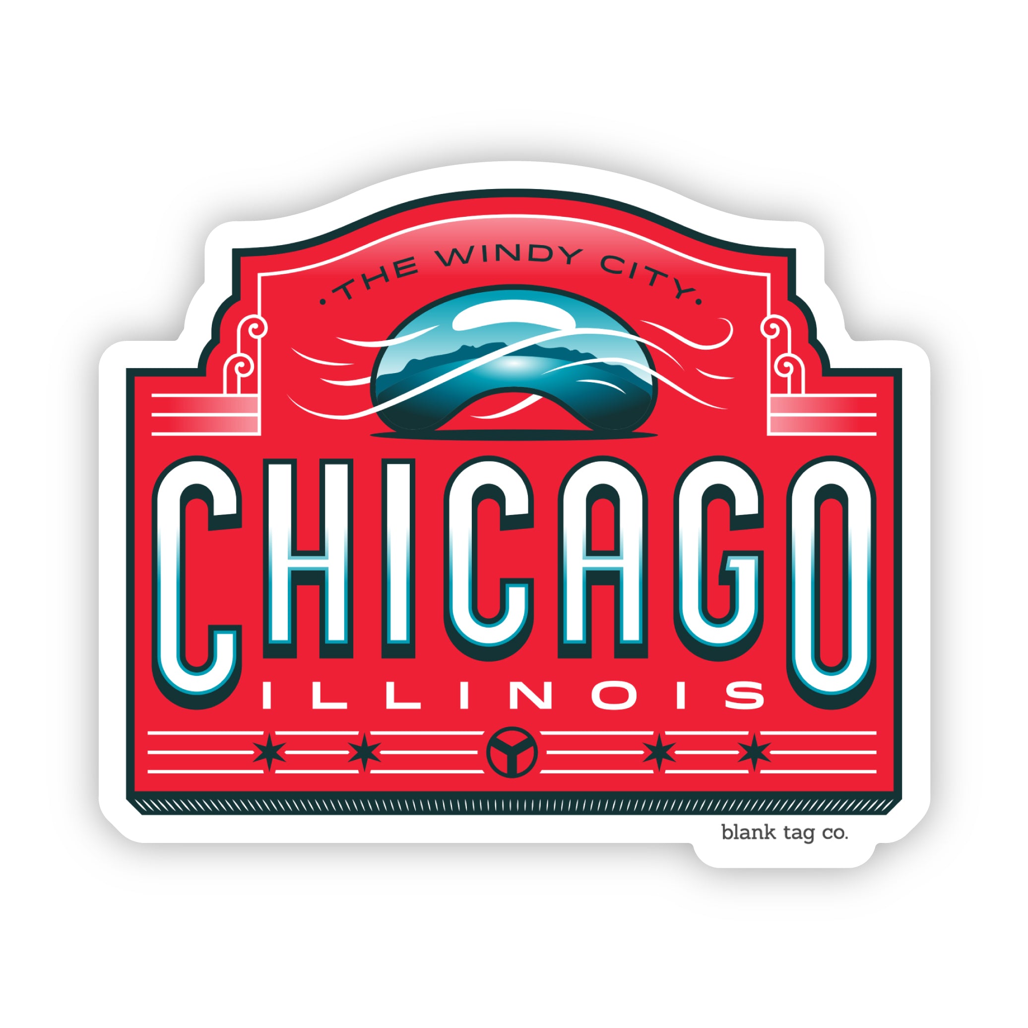 Blank Tag Co.® Chicago City Badge Waterproof Sticker