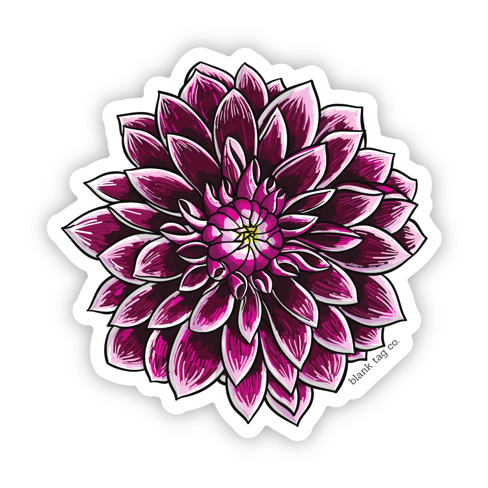 Blank Tag Co.® Waterproof Dahlia Sticker