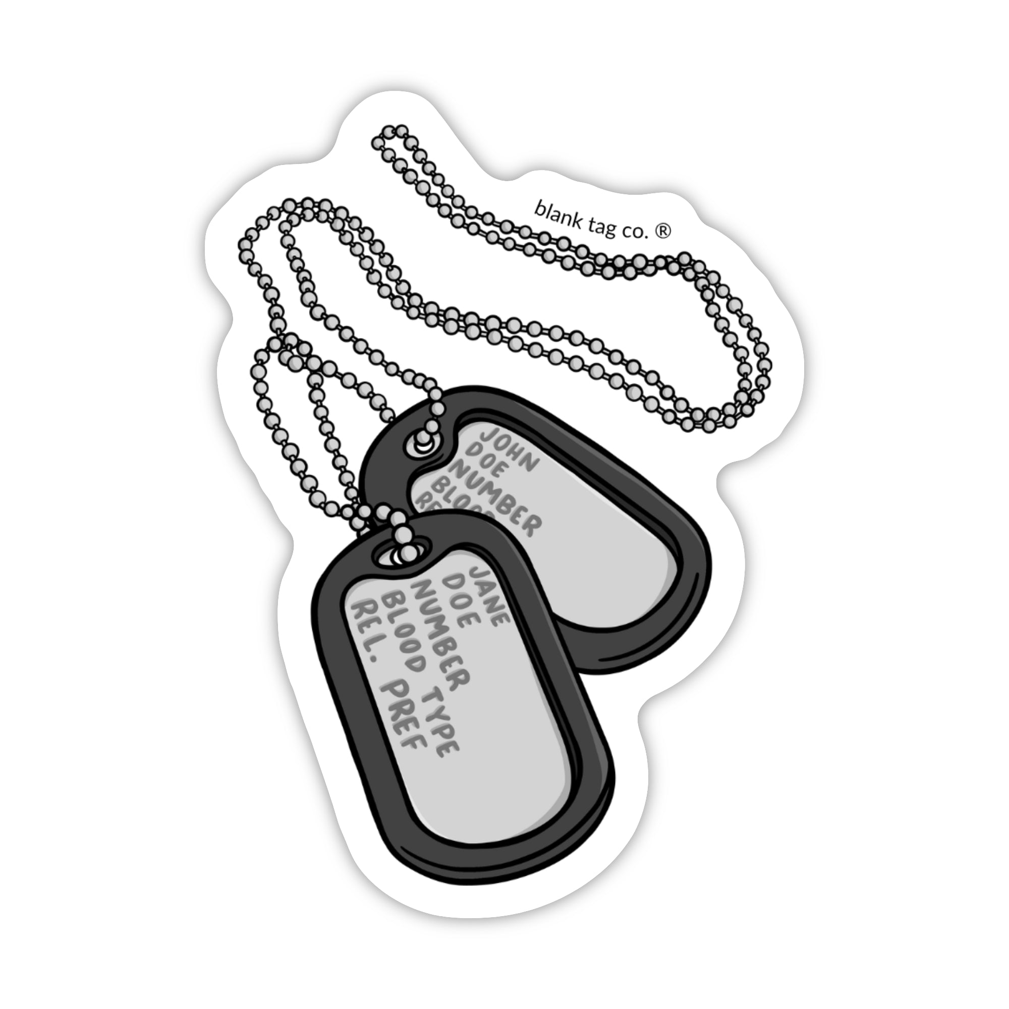 Blank Tag Co.® Waterproof Sticker - Dog Tags