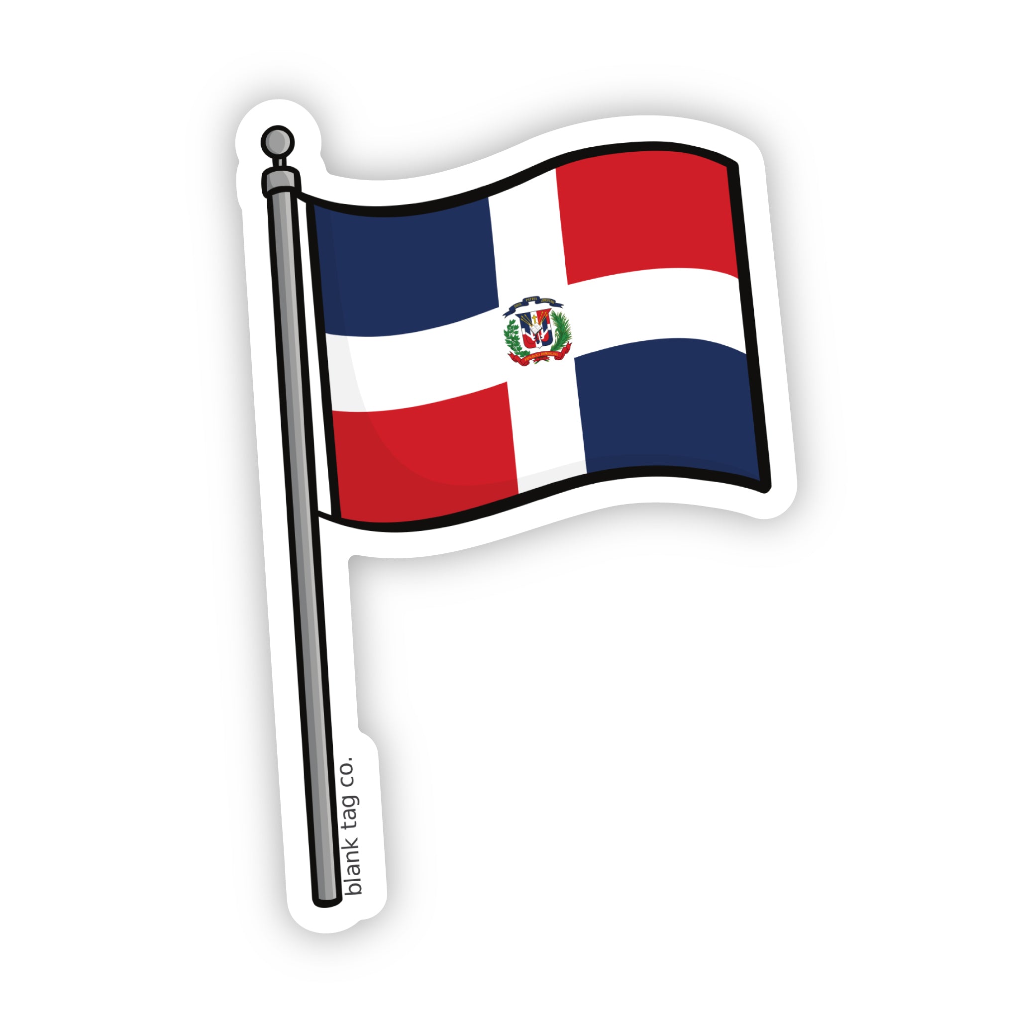 Blank Tag Co.® Dominican Republic Flag Waterproof Sticker
