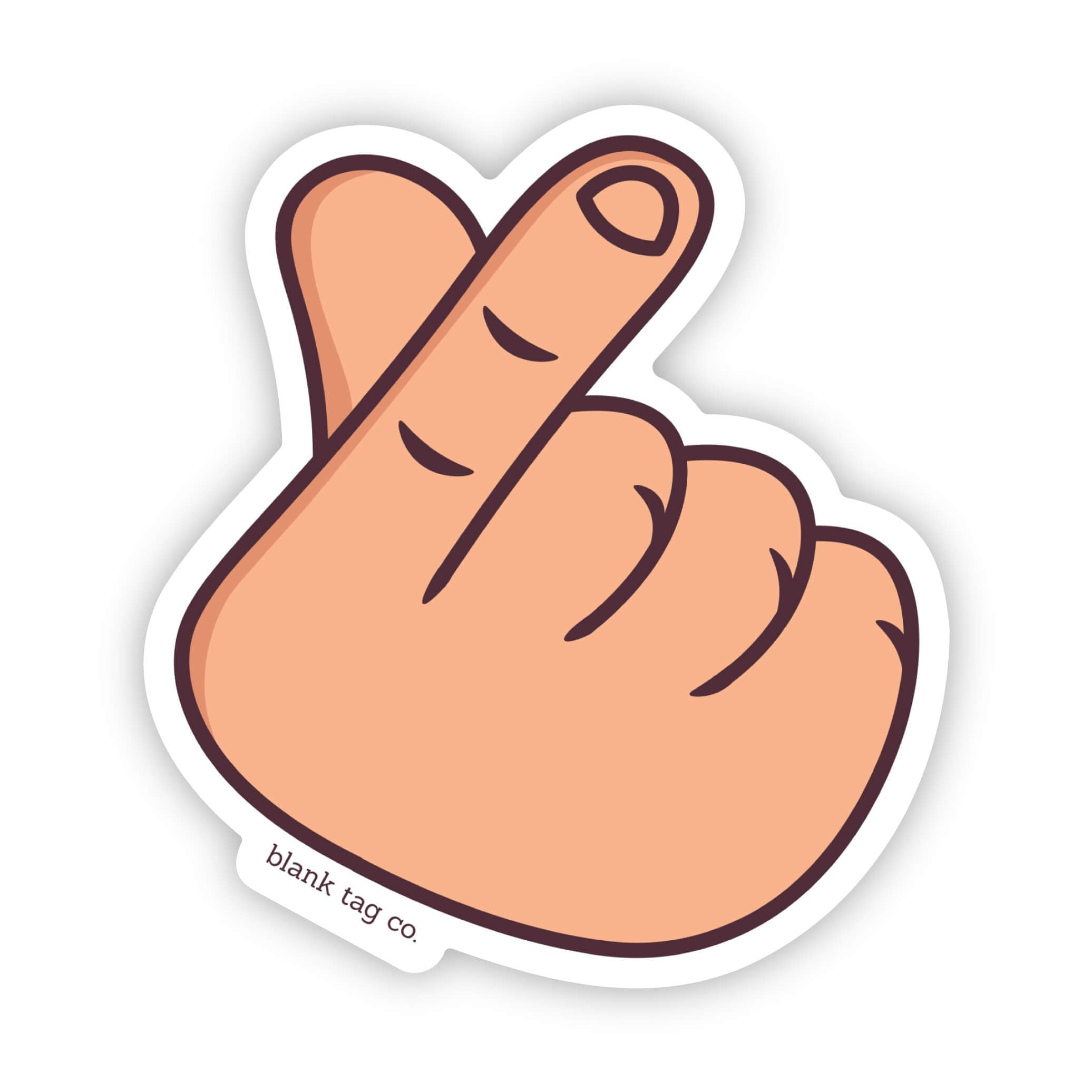 Blank Tag Co.® Finger Heart Sign Waterproof Sticker