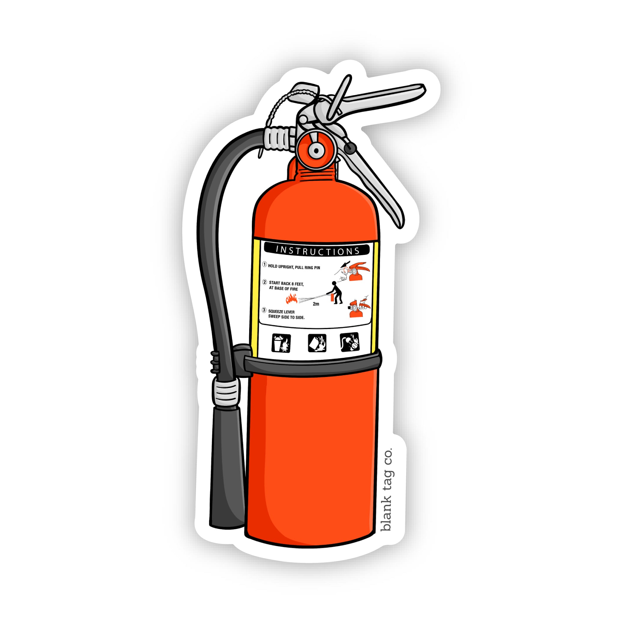 Blank Tag Co.® Fire Extinguisher Waterproof Sticker