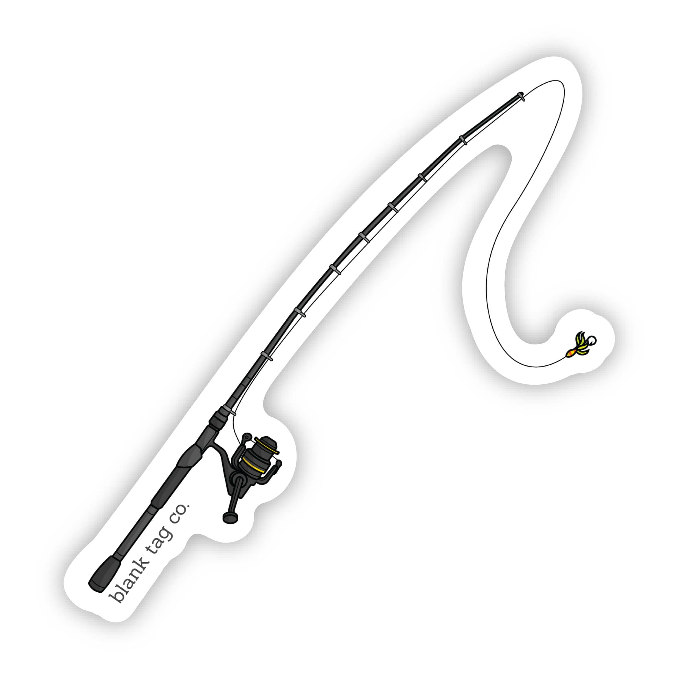 Blank Tag Co.® Waterproof Fishing Rod Sticker
