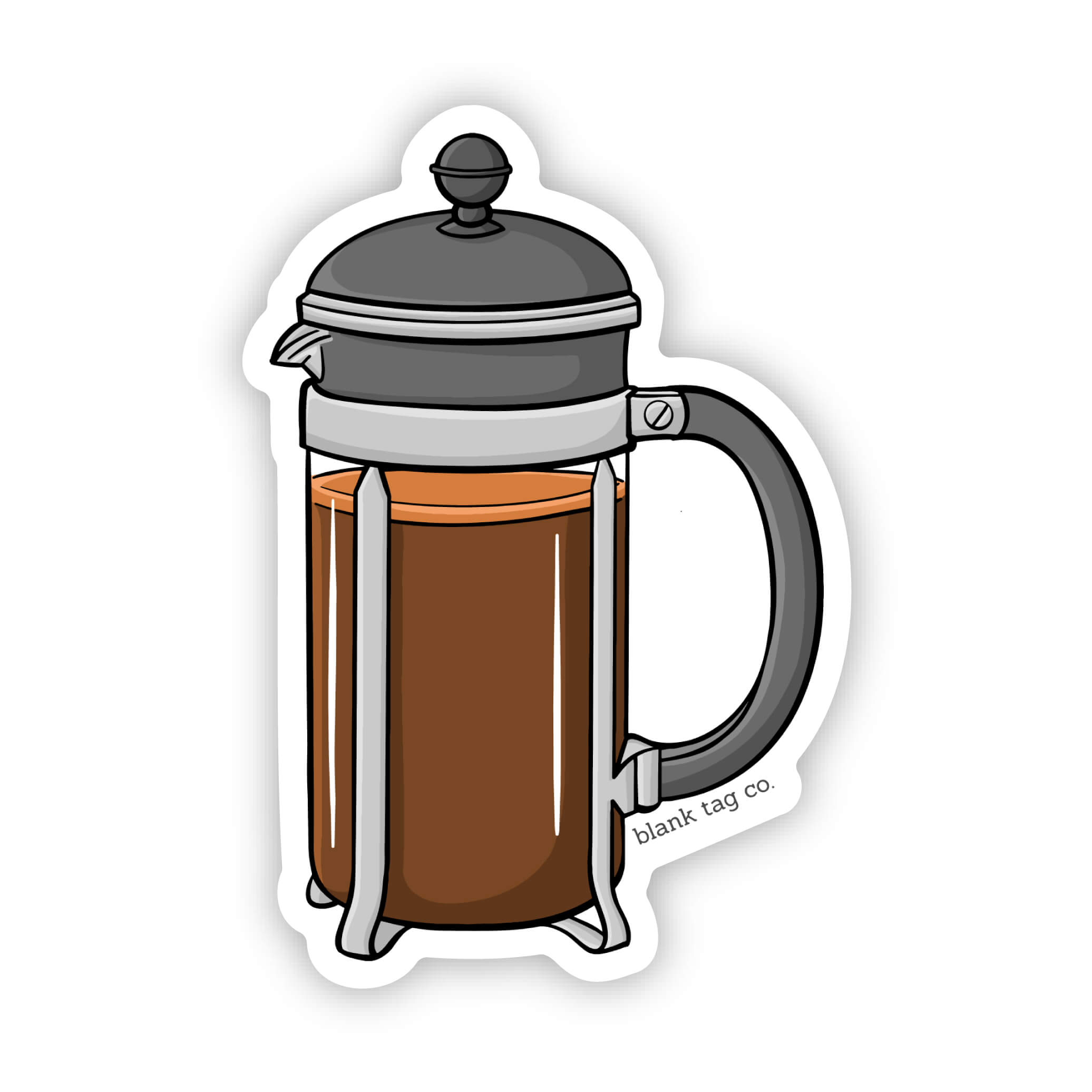 Blank Tag Co.® Waterproof Sticker - French Press