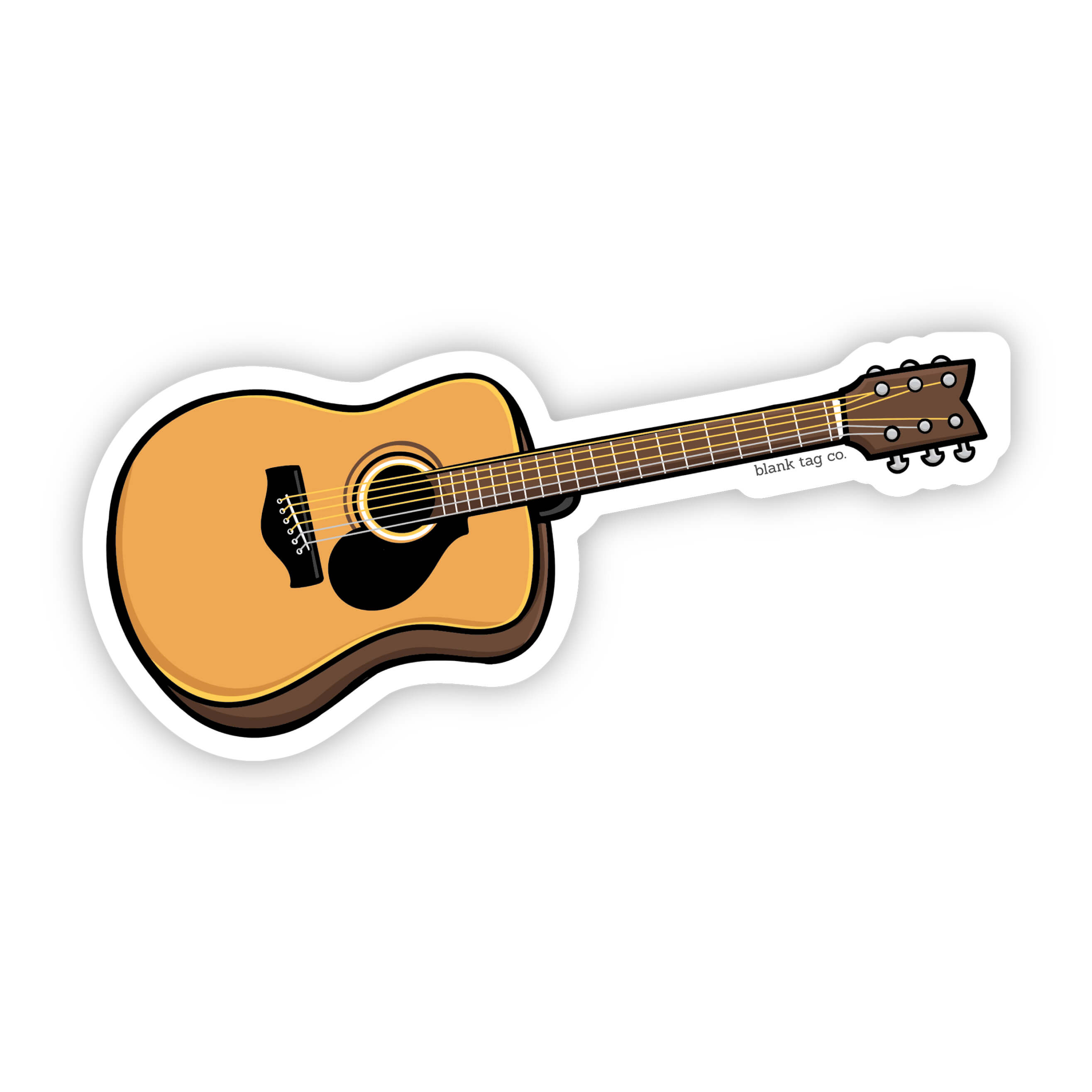 Blank Tag Co.® Guitar Waterproof Sticker