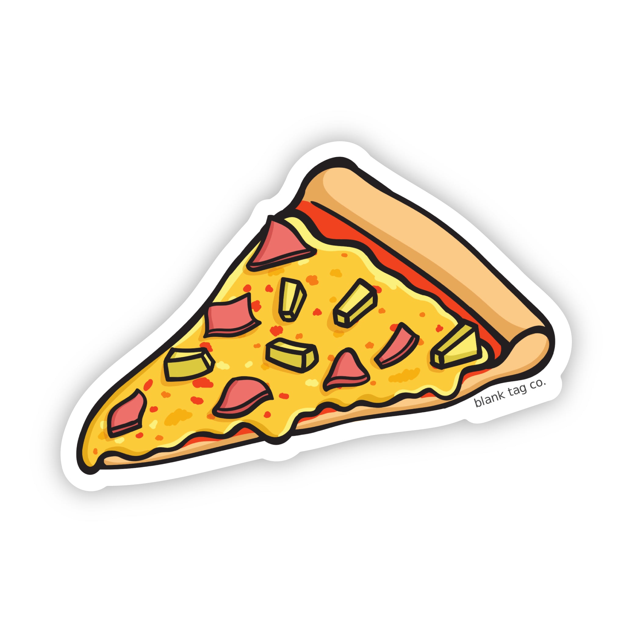 Blank Tag Co.® Hawaiian Pizza Slice Waterproof Sticker