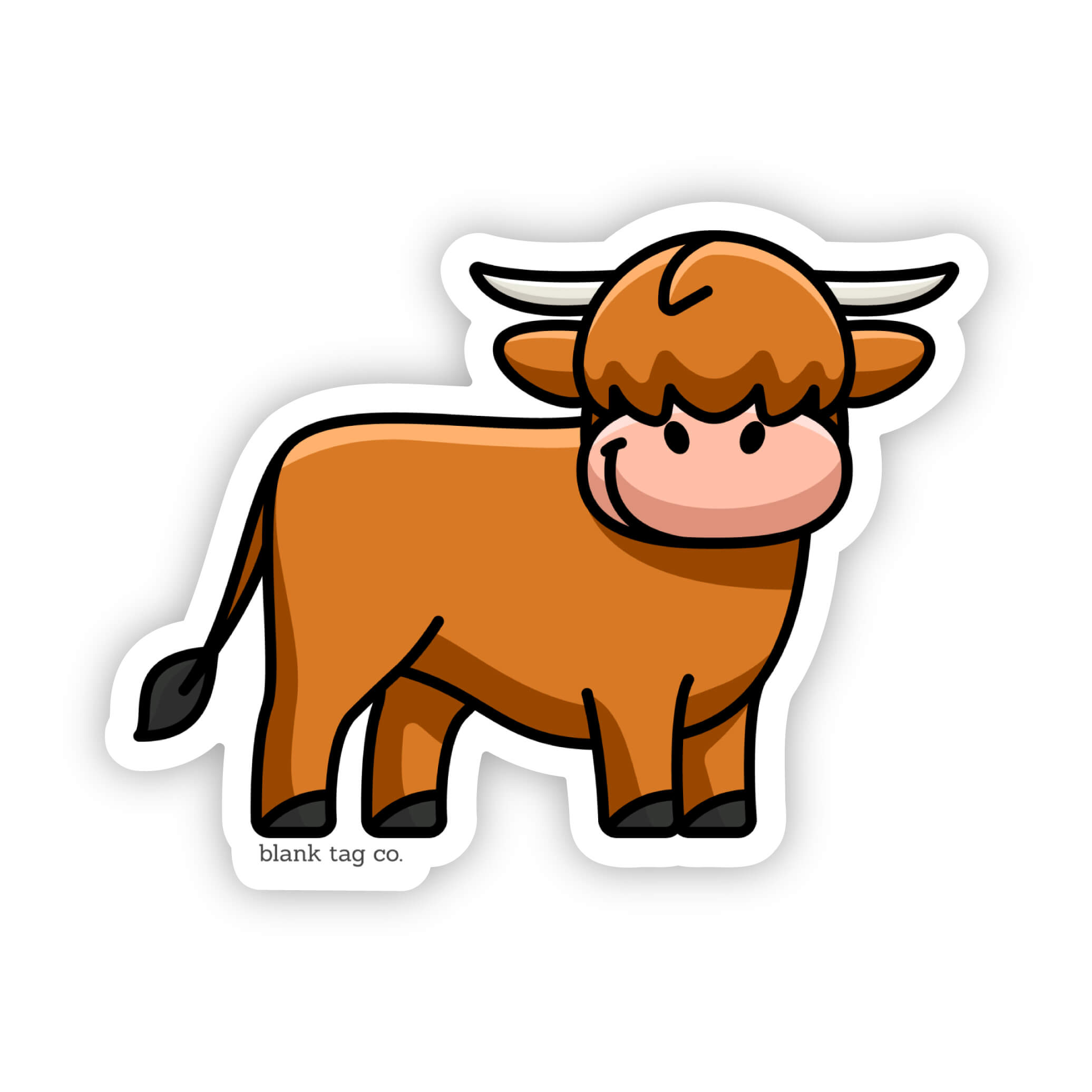 Blank Tag Co.® Highland Cow Waterproof Sticker