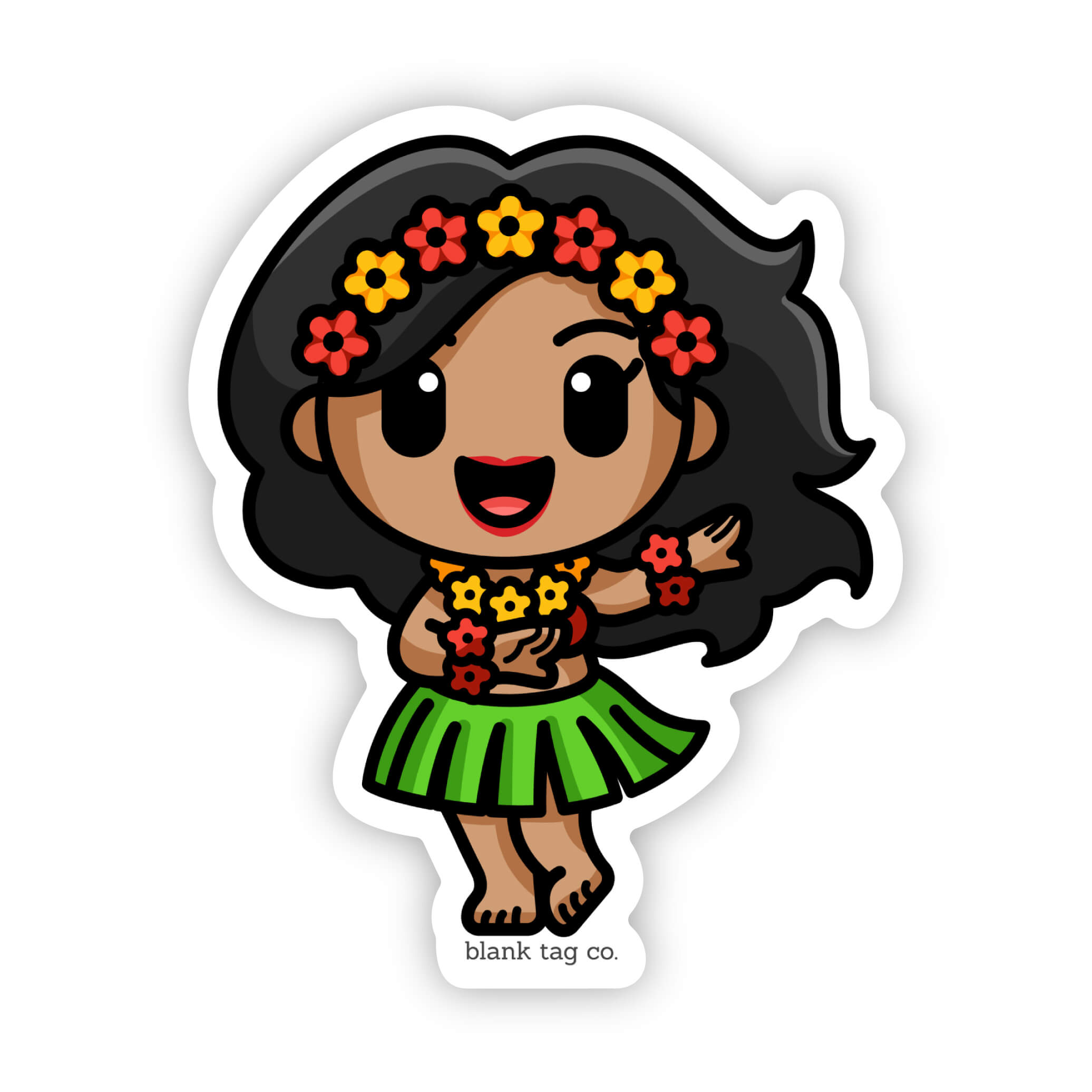 Blank Tag Co.® Waterproof Hula Girl Sticker