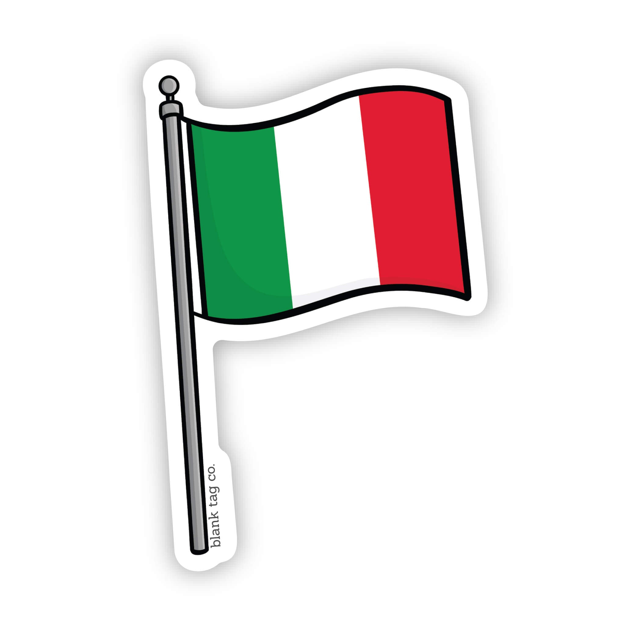 Blank Tag Co.® Italy Flag Waterproof Sticker