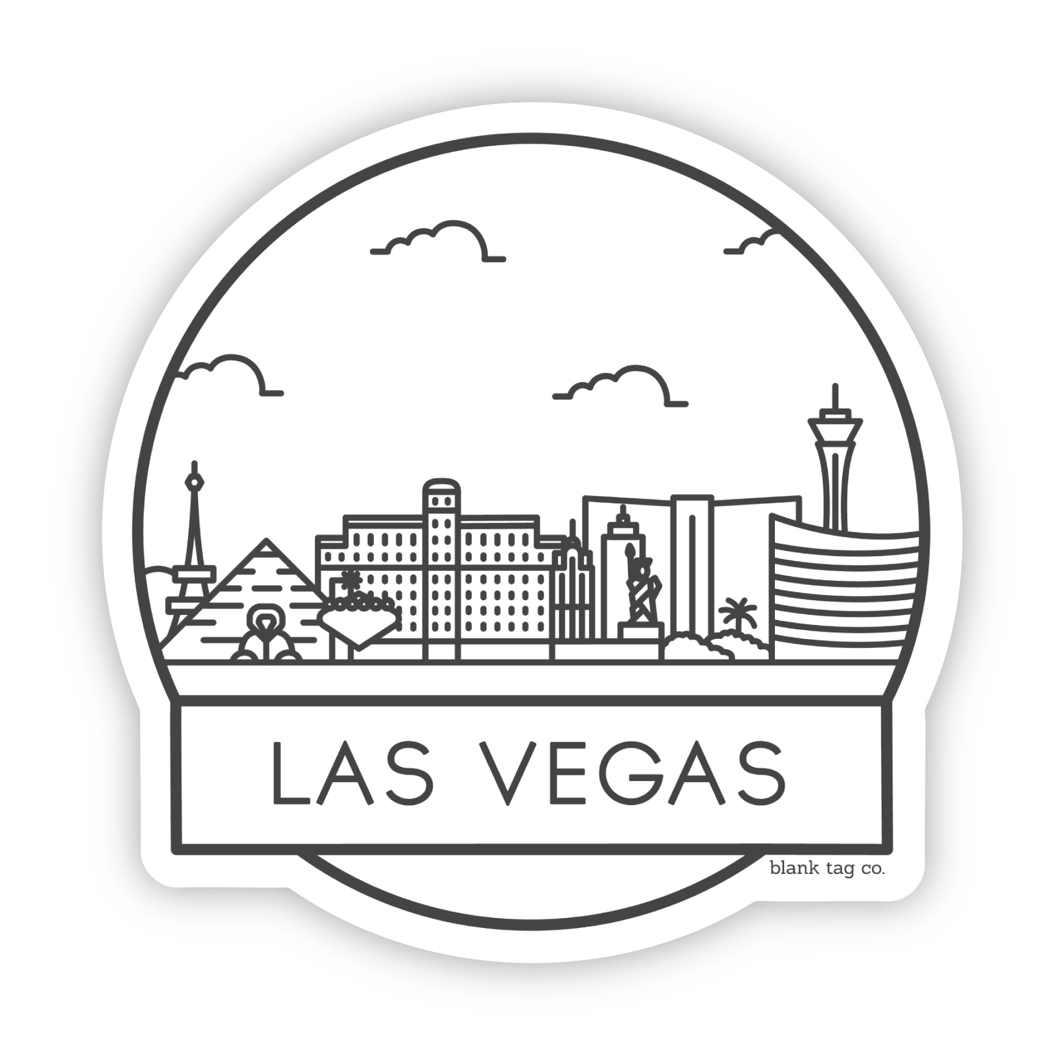 Blank Tag Co.® Las Vegas Cityscape Waterproof Sticker