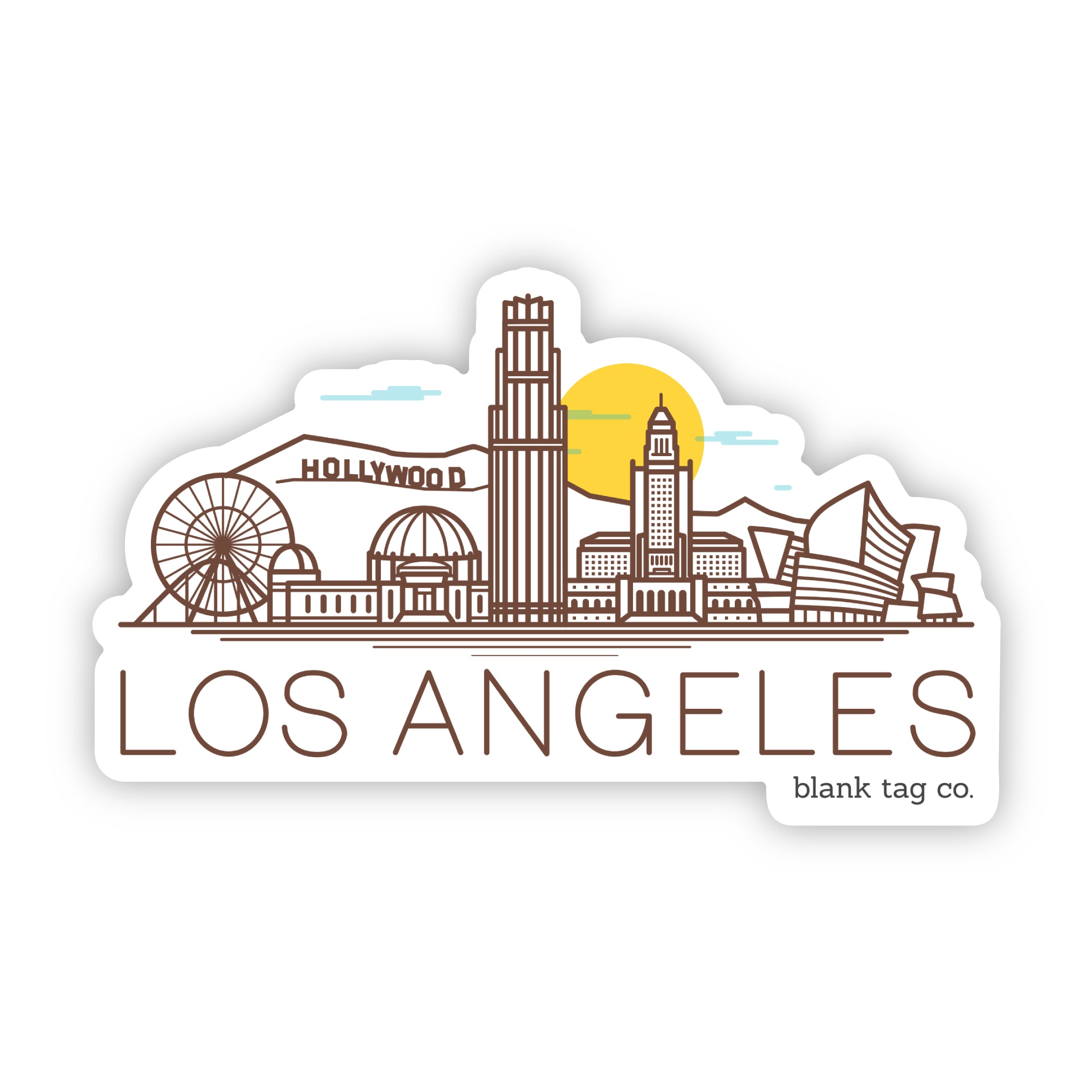 Blank Tag Co.® Waterproof Los Angeles Monuments Sticker