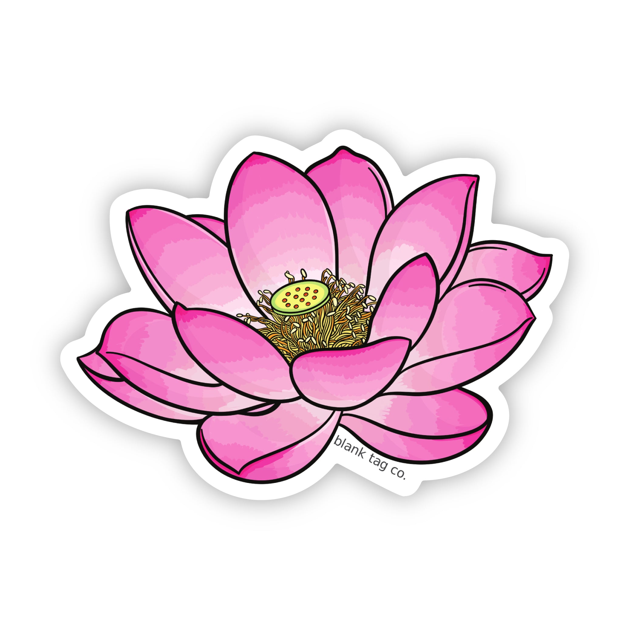 Blank Tag Co.® Lotus Flower Waterproof Sticker