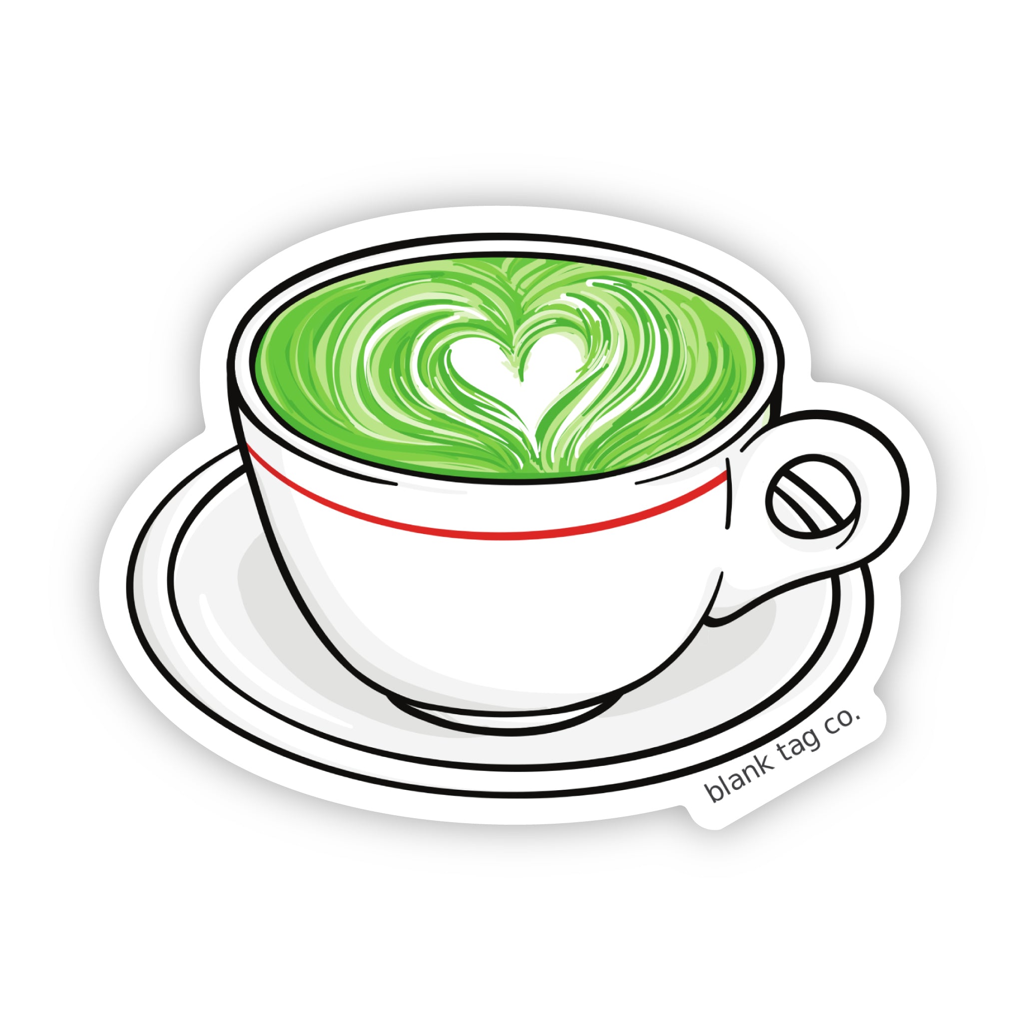Blank Tag Co.® Waterproof Matcha Latte Sticker