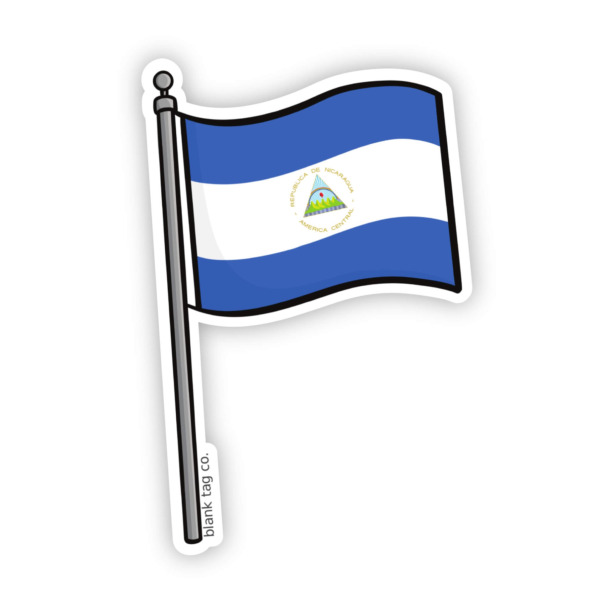 Blank Tag Co.® Nicaragua Flag Waterproof Sticker