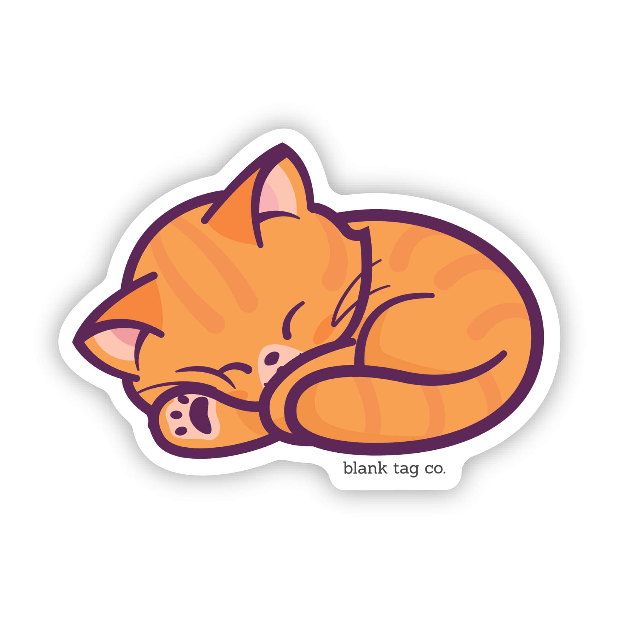 Blank Tag Co.® Orange Cat Waterproof Sticker