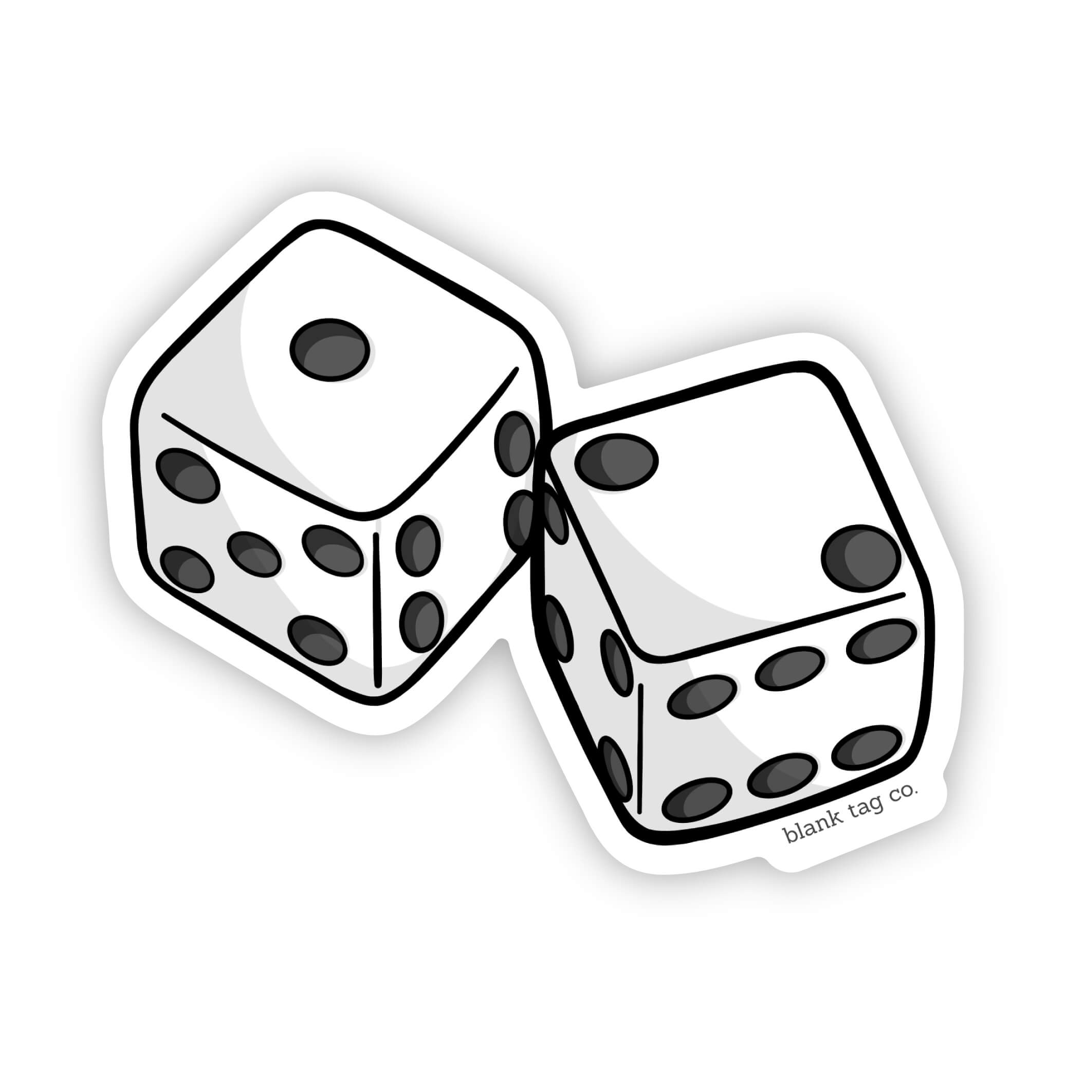 Blank Tag Co.® Pair of Dice Waterproof Sticker