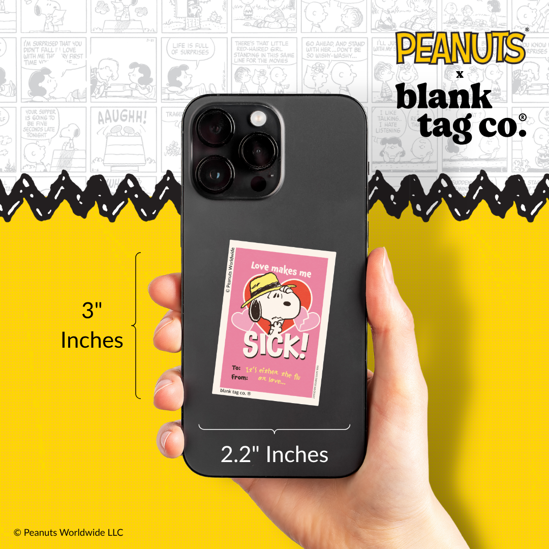Peanuts® Waterproof Sticker - It's Either The Flu Or Love
