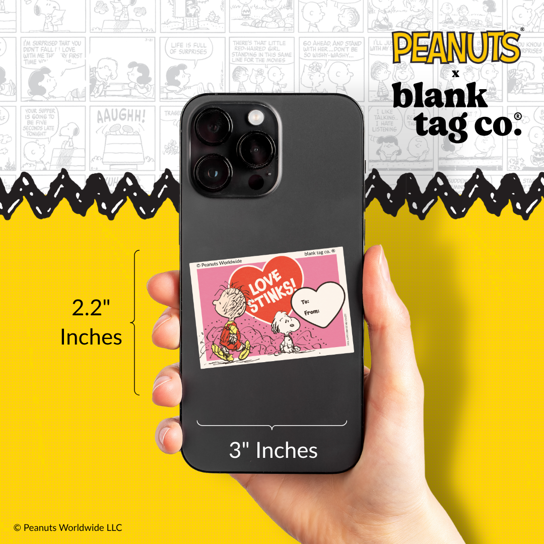 Peanuts® Waterproof Sticker - Love Stinks