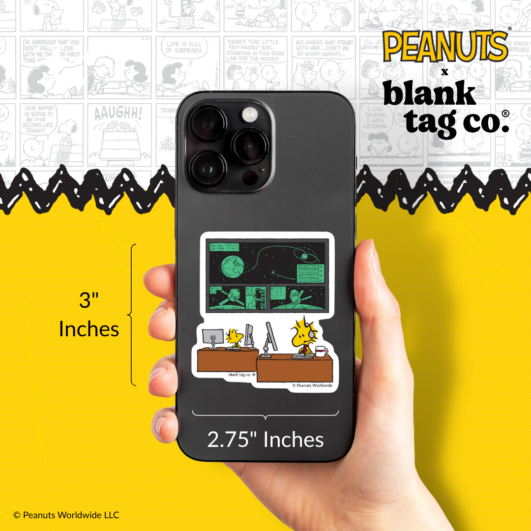 Peanuts® Waterproof Sticker - Woodstock and Co. At Work