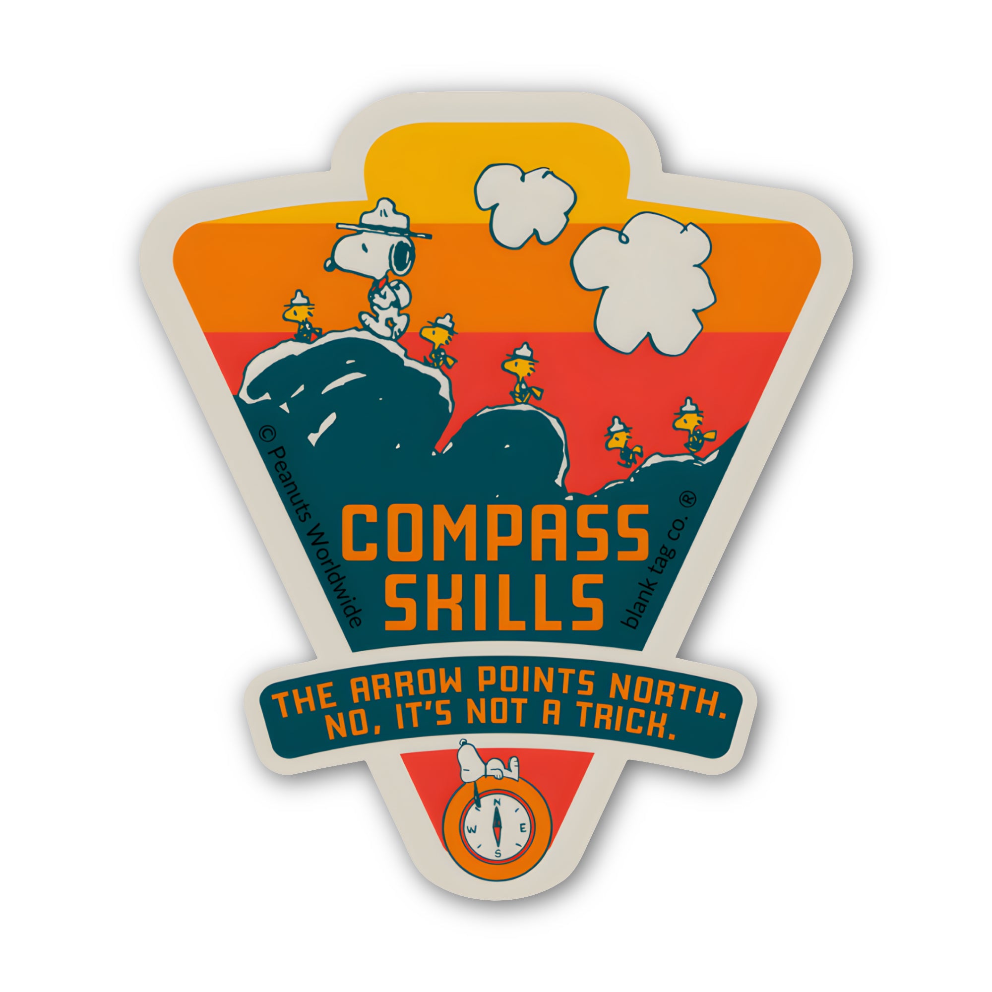 Peanuts® Waterproof Sticker - Compass Skills Badge