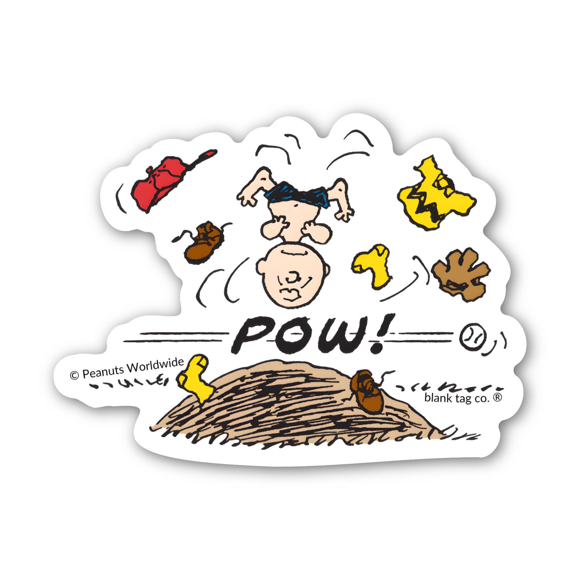 Peanuts® Waterproof Sticker - Charlie Brown Playing Baseball