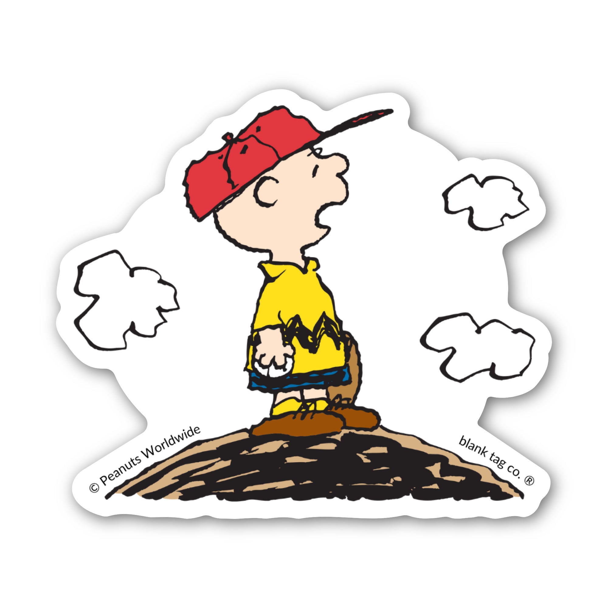 Peanuts® Waterproof Sticker - Pitcher Charlie Brown
