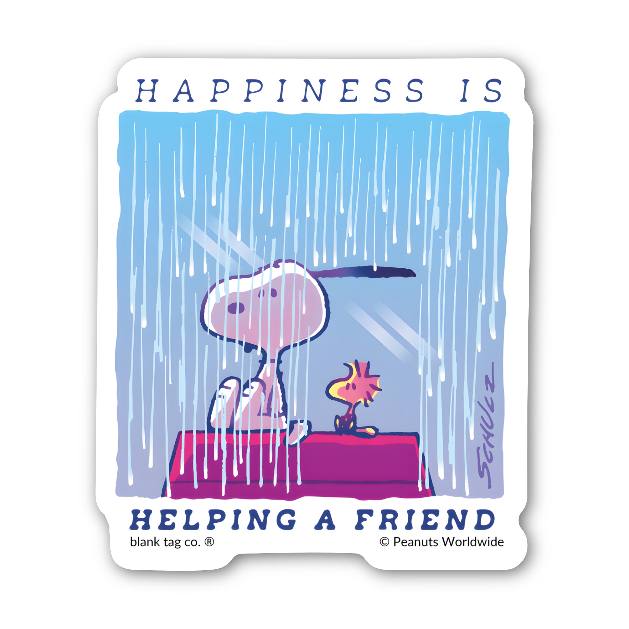 Peanuts® Waterproof Sticker - Happiness Is Helping A Friend