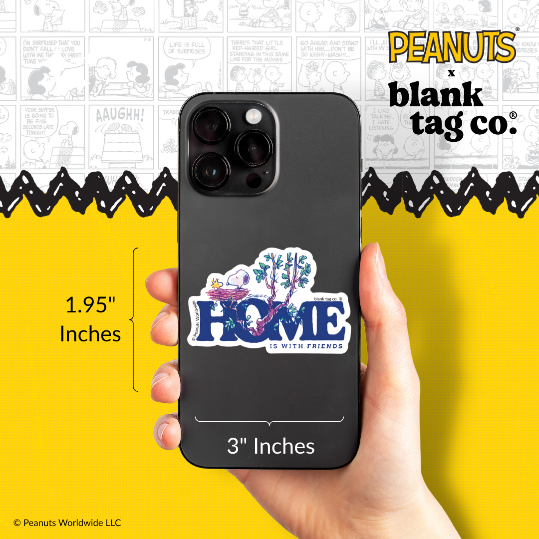 Peanuts® Waterproof Sticker - Home Is With Friends