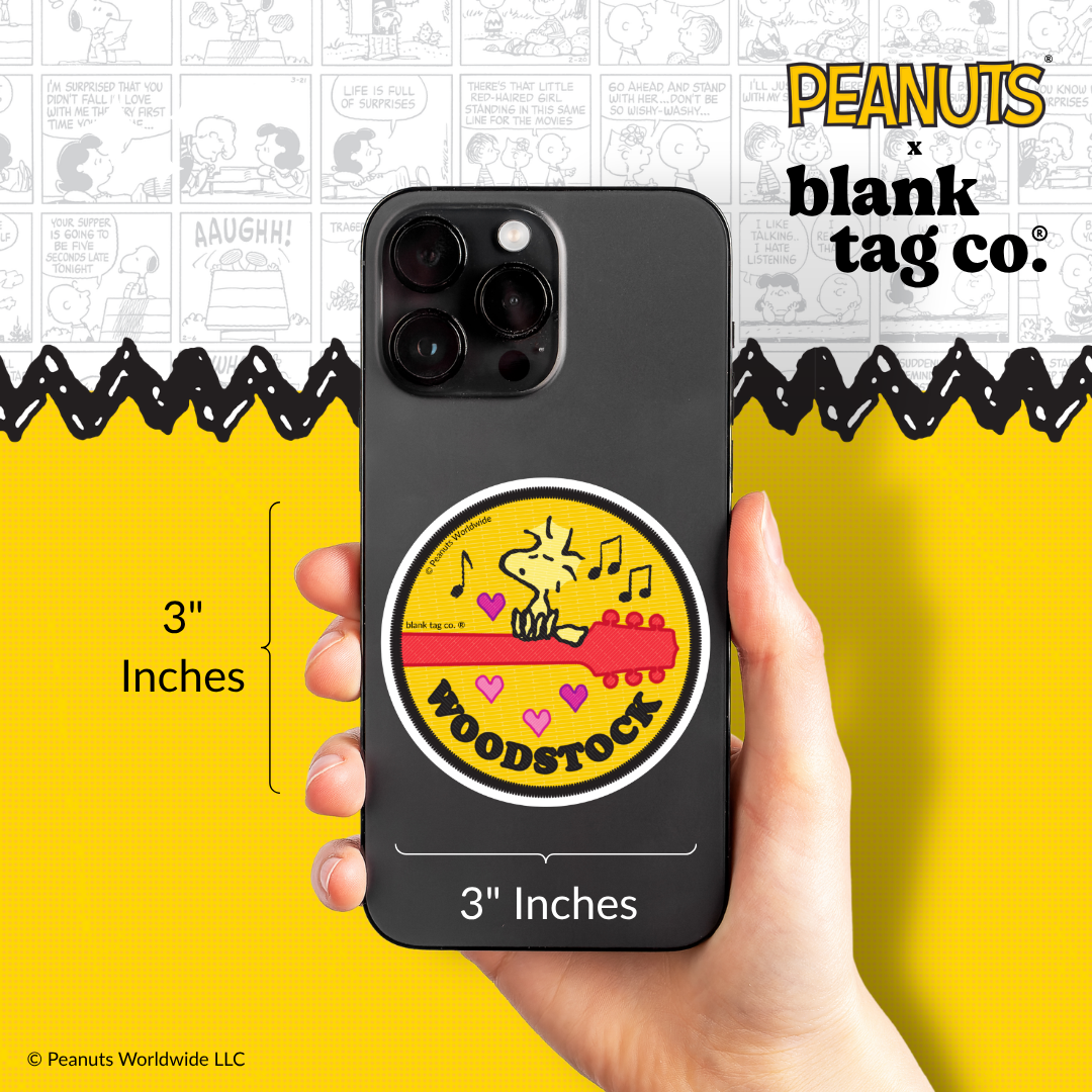 Peanuts® Waterproof Sticker - Singing Woodstock On A Guitar