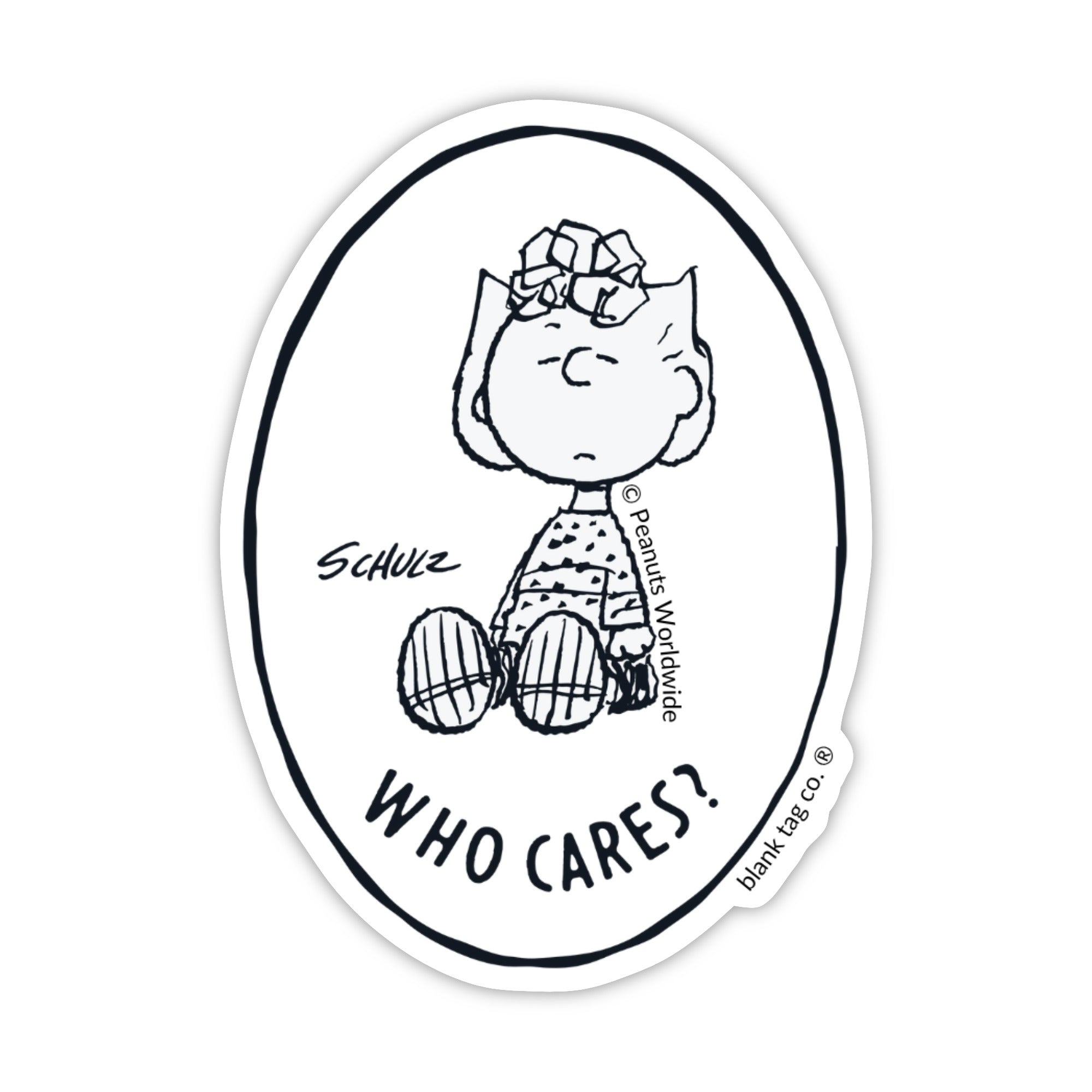 Peanuts® Waterproof Sticker - Who Cares?