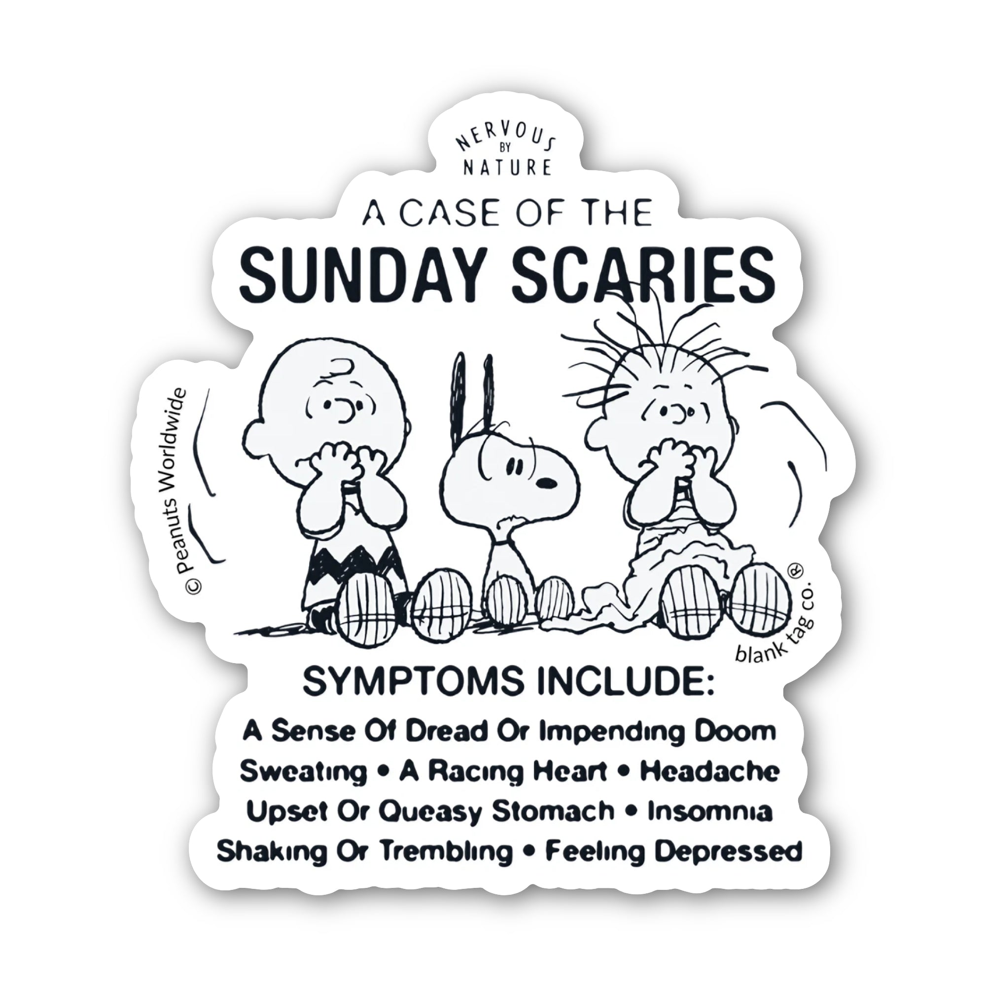 Peanuts® Waterproof Sticker - Sunday Scaries