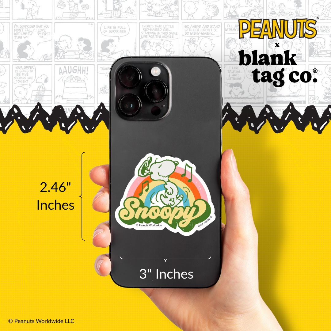 Peanuts® Waterproof Sticker - Groovy Dancing Snoopy