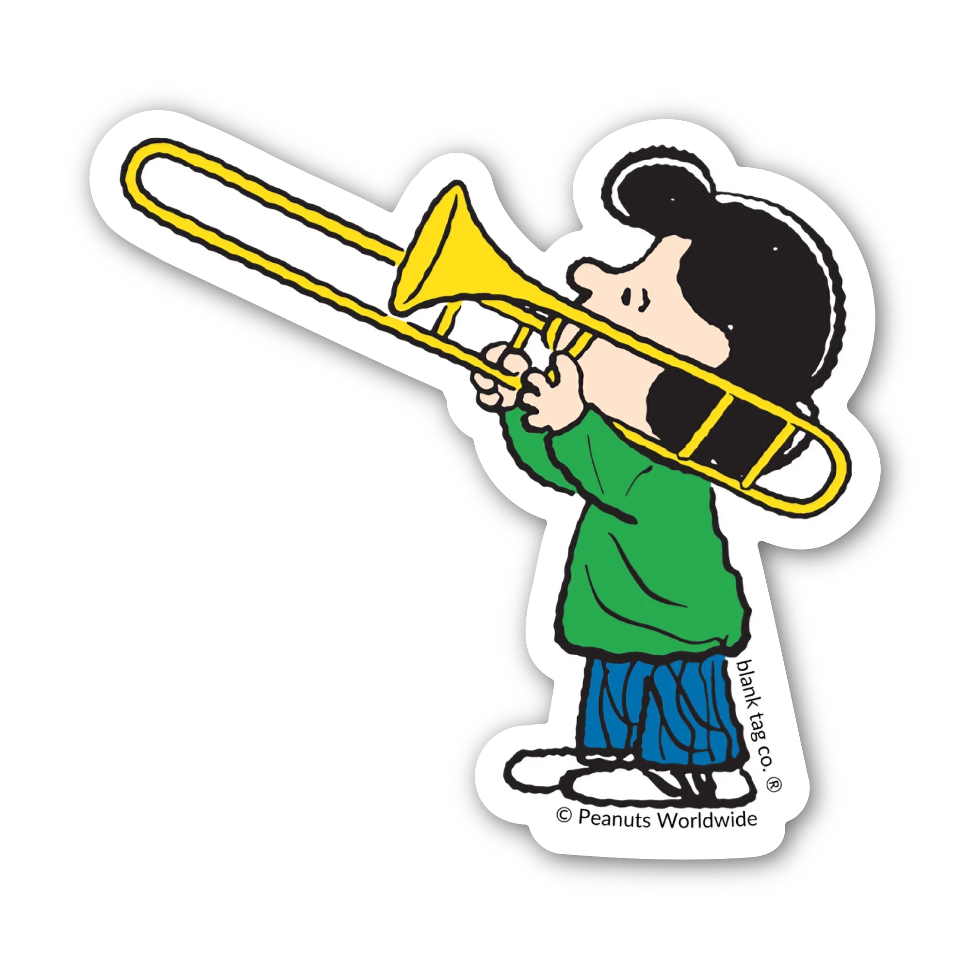 Peanuts® Waterproof Sticker - Lucy Playing The Trombone