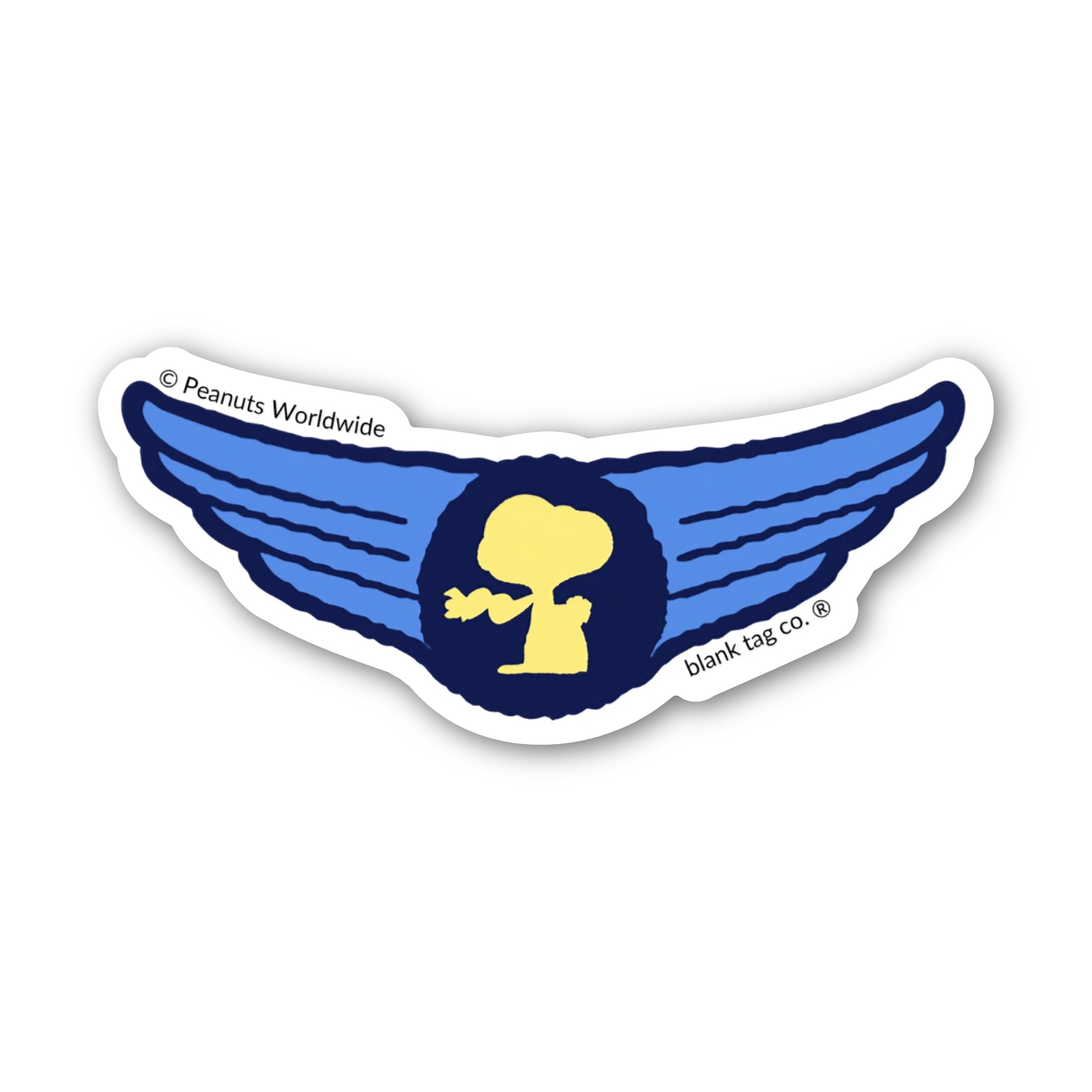 Peanuts® Waterproof Sticker - Flying Ace Silhoutte Badge