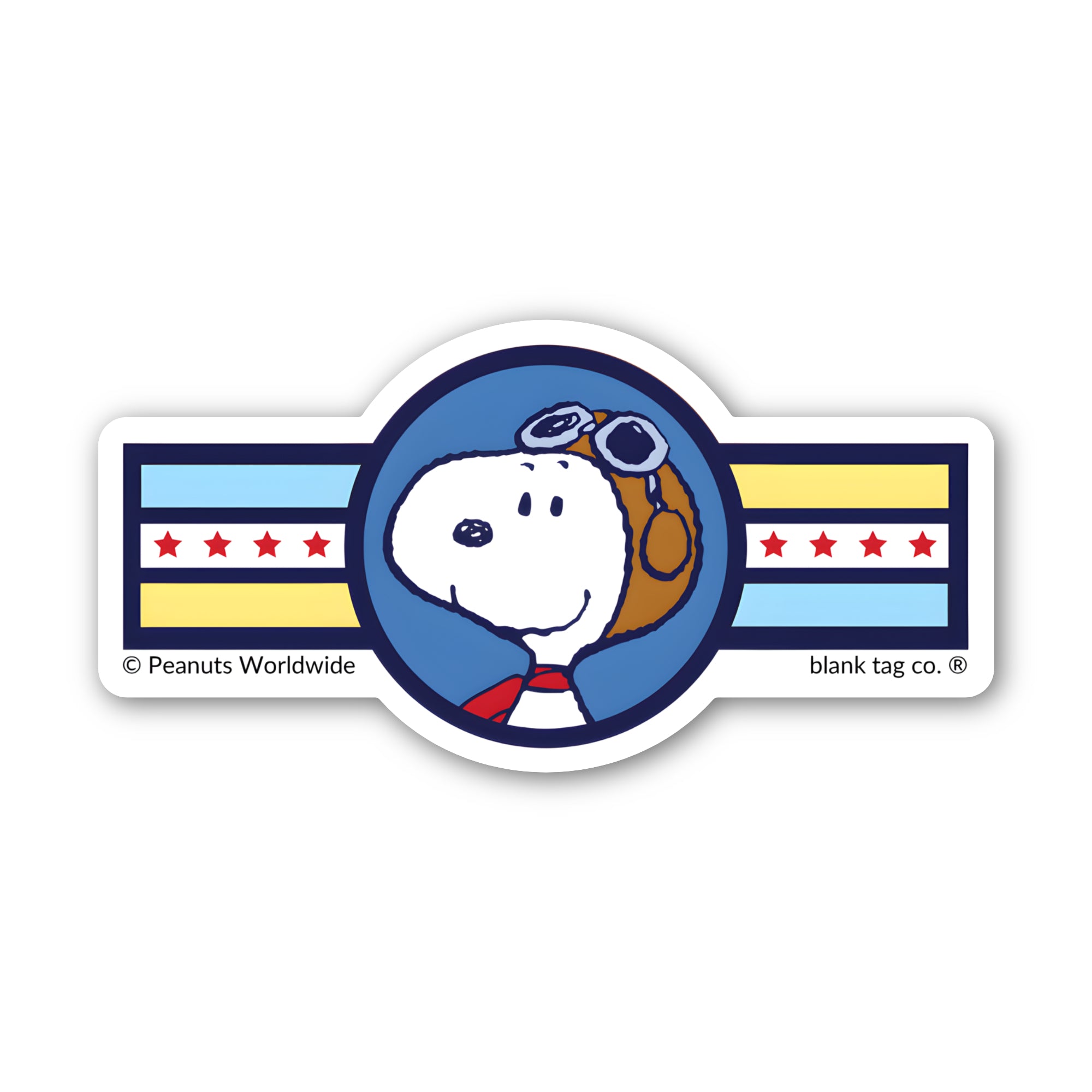 Peanuts® Waterproof Sticker - Flying Ace Face Badge
