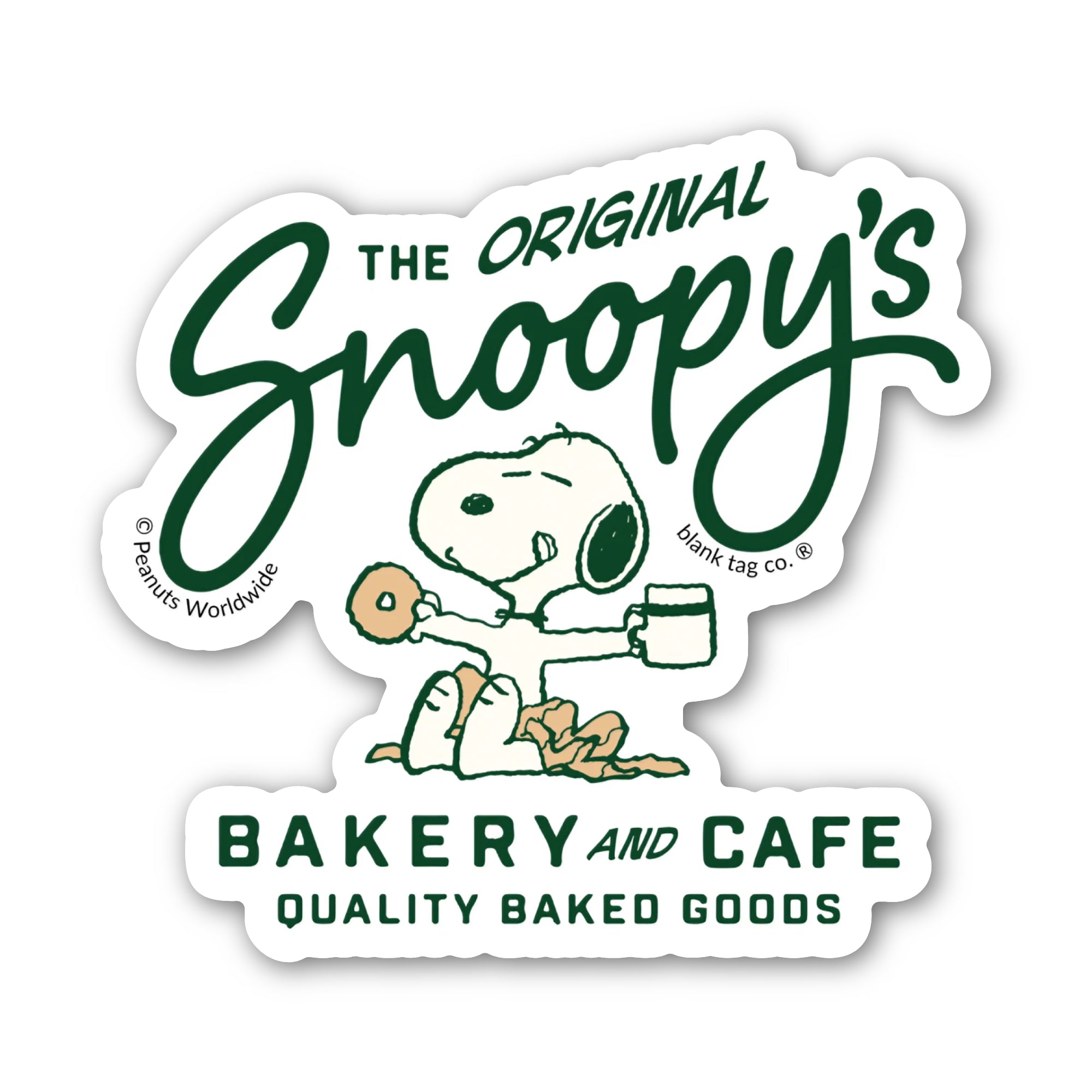 Peanuts® Waterproof Sticker - Snoopy's Cafe