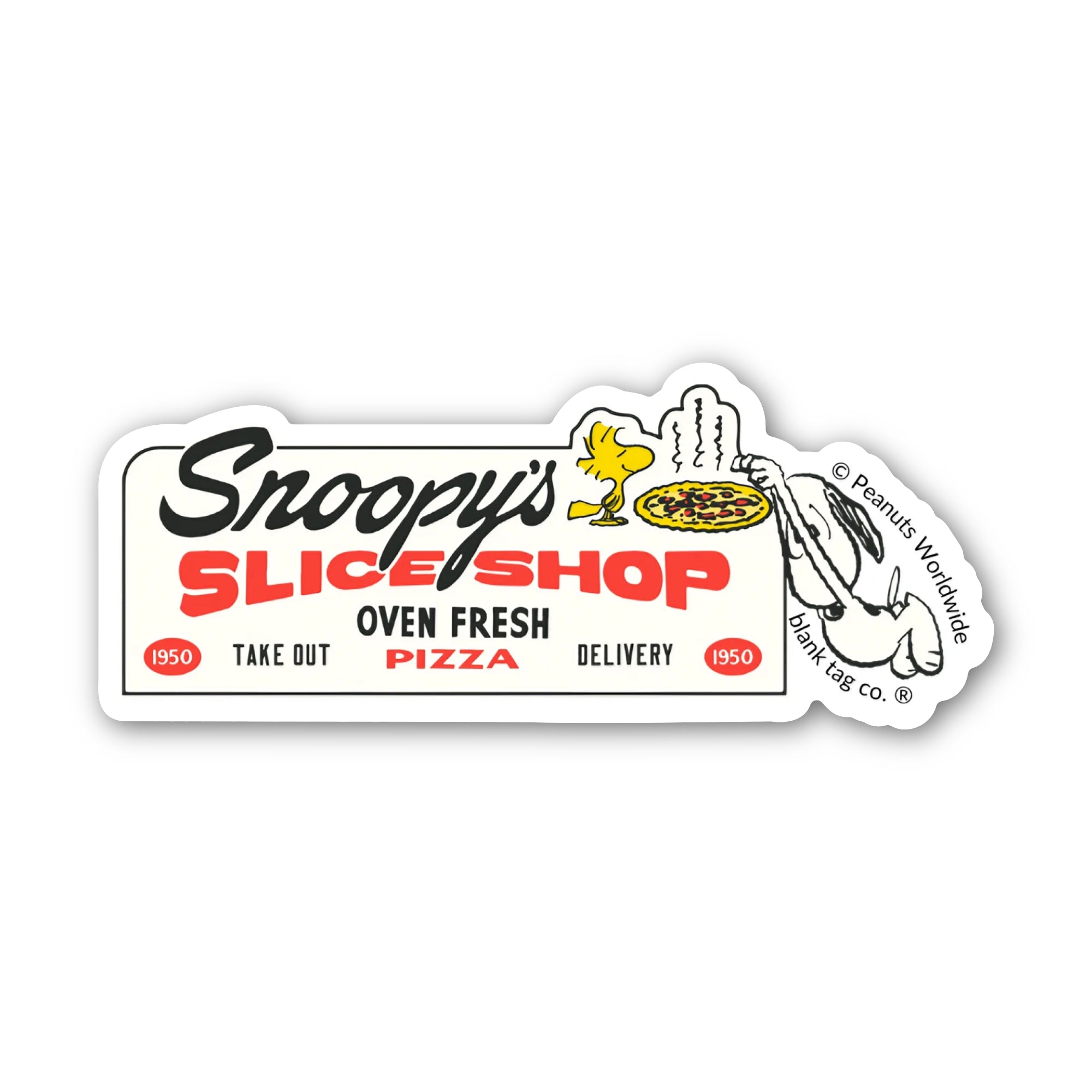 Peanuts® Waterproof Sticker - Snoopy's Pizza Billboard