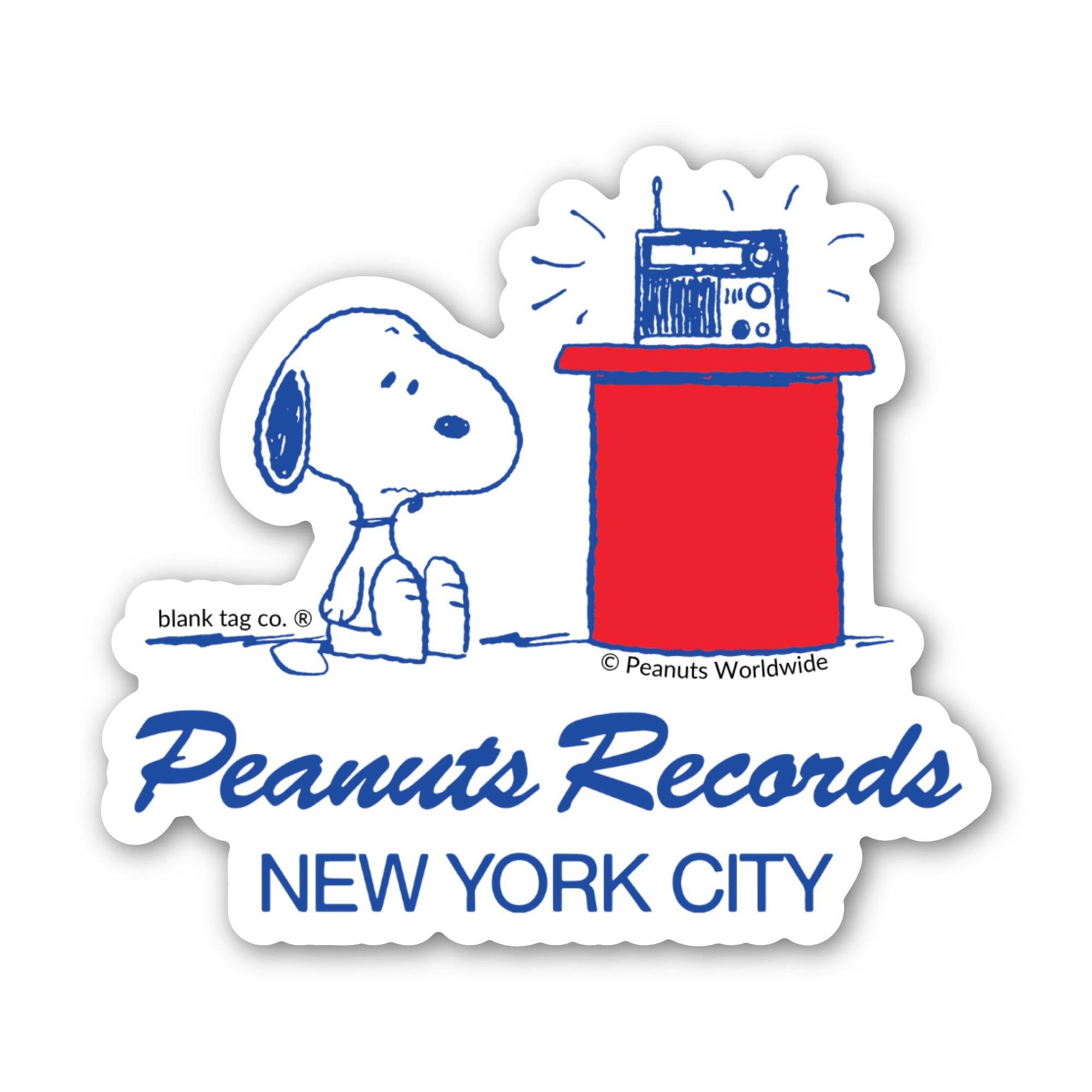 Peanuts® Waterproof Sticker - Peanuts Records (Snoopy)