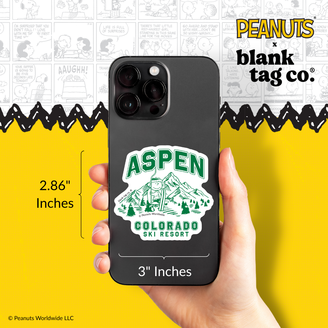 Peanuts® Waterproof Sticker - Aspen Colorado Ski Resort