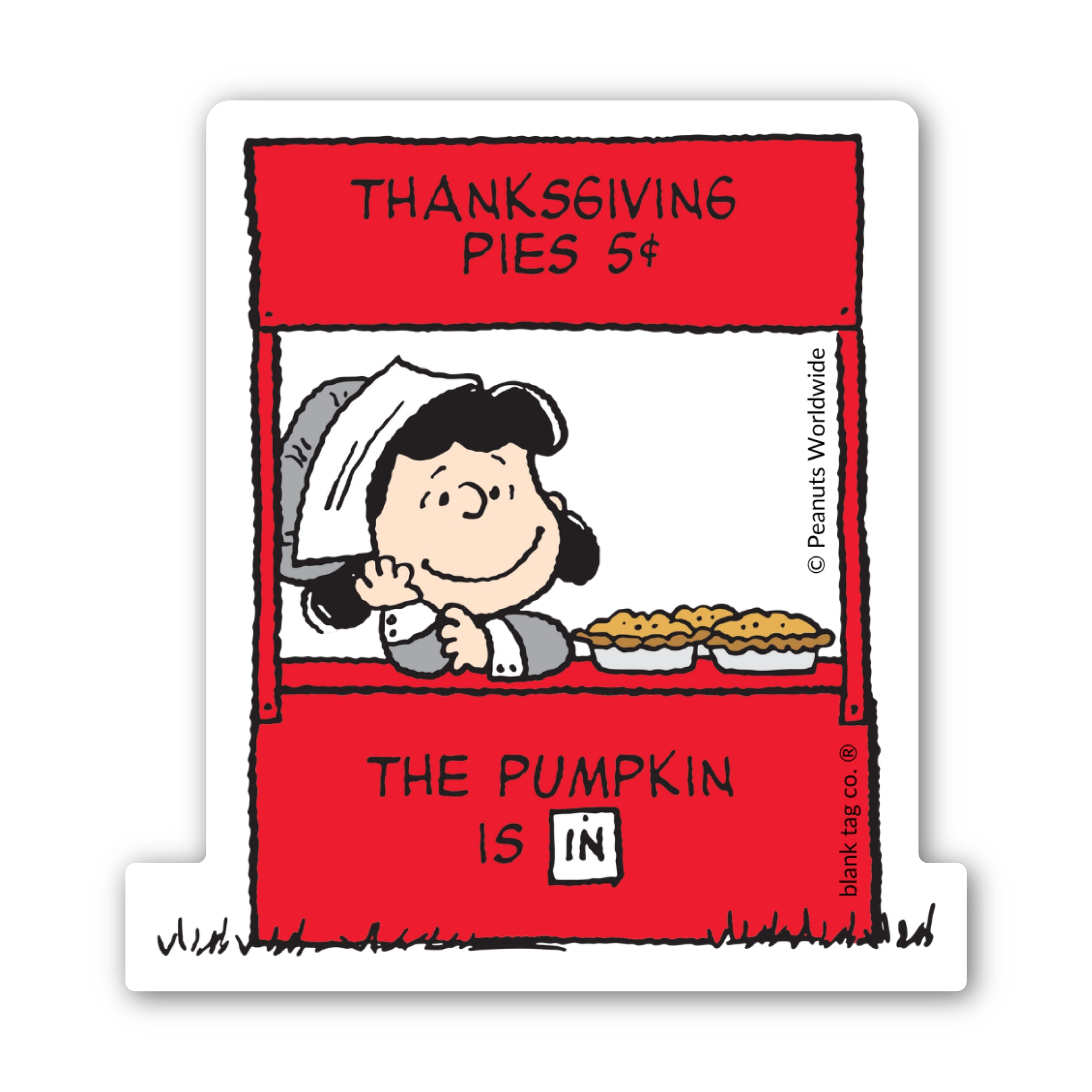 Peanuts® Waterproof Sticker - Thanksgiving Pies