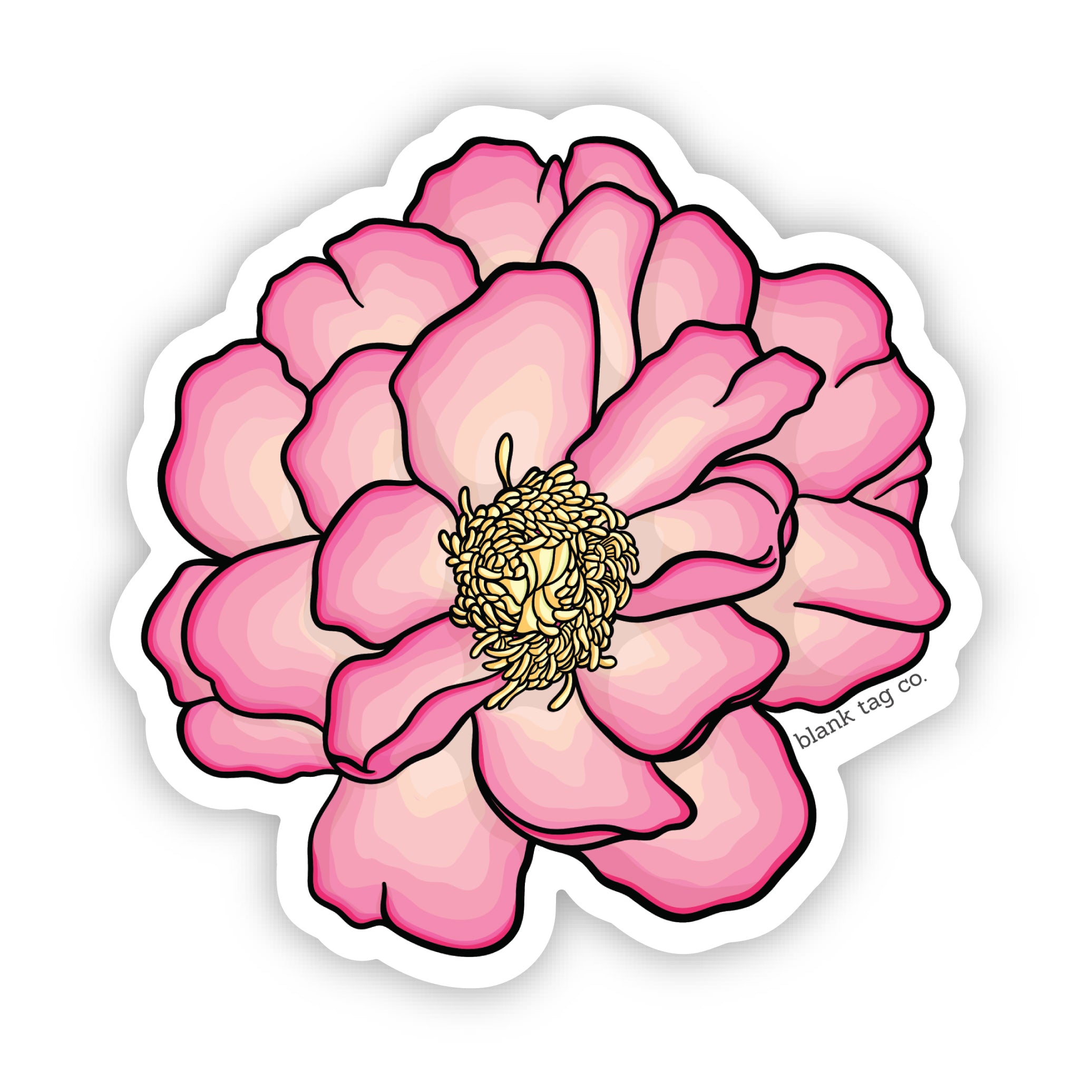 Blank Tag Co.® Waterproof Peony Sticker