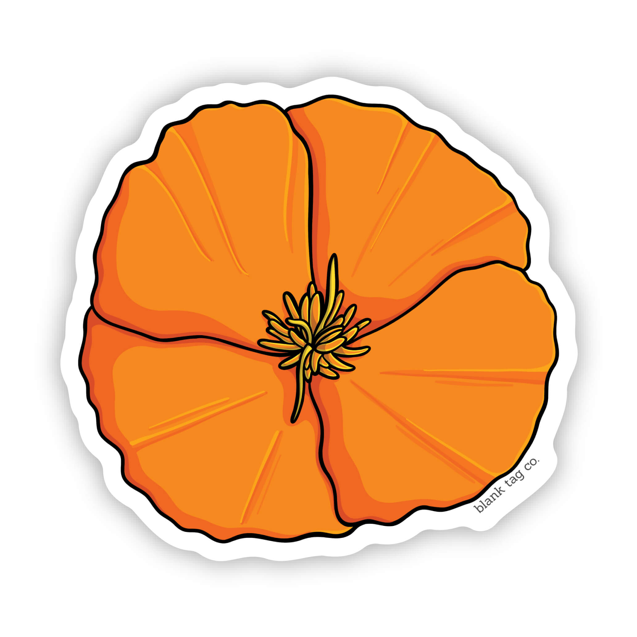 Blank Tag Co.® Waterproof Sticker - California Poppy