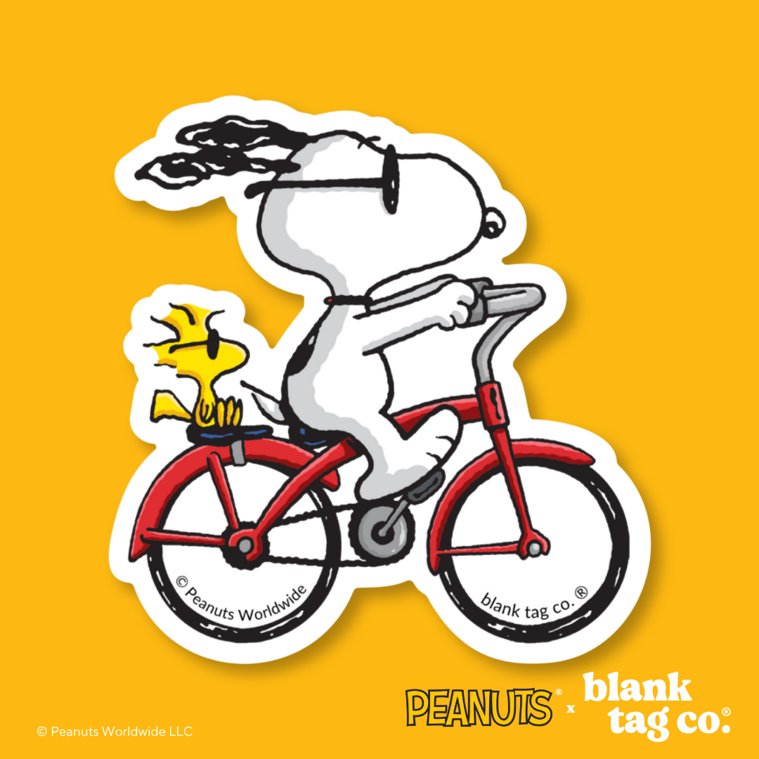 Peanuts® Waterproof Sticker - Snoopy Riding A Bicycle